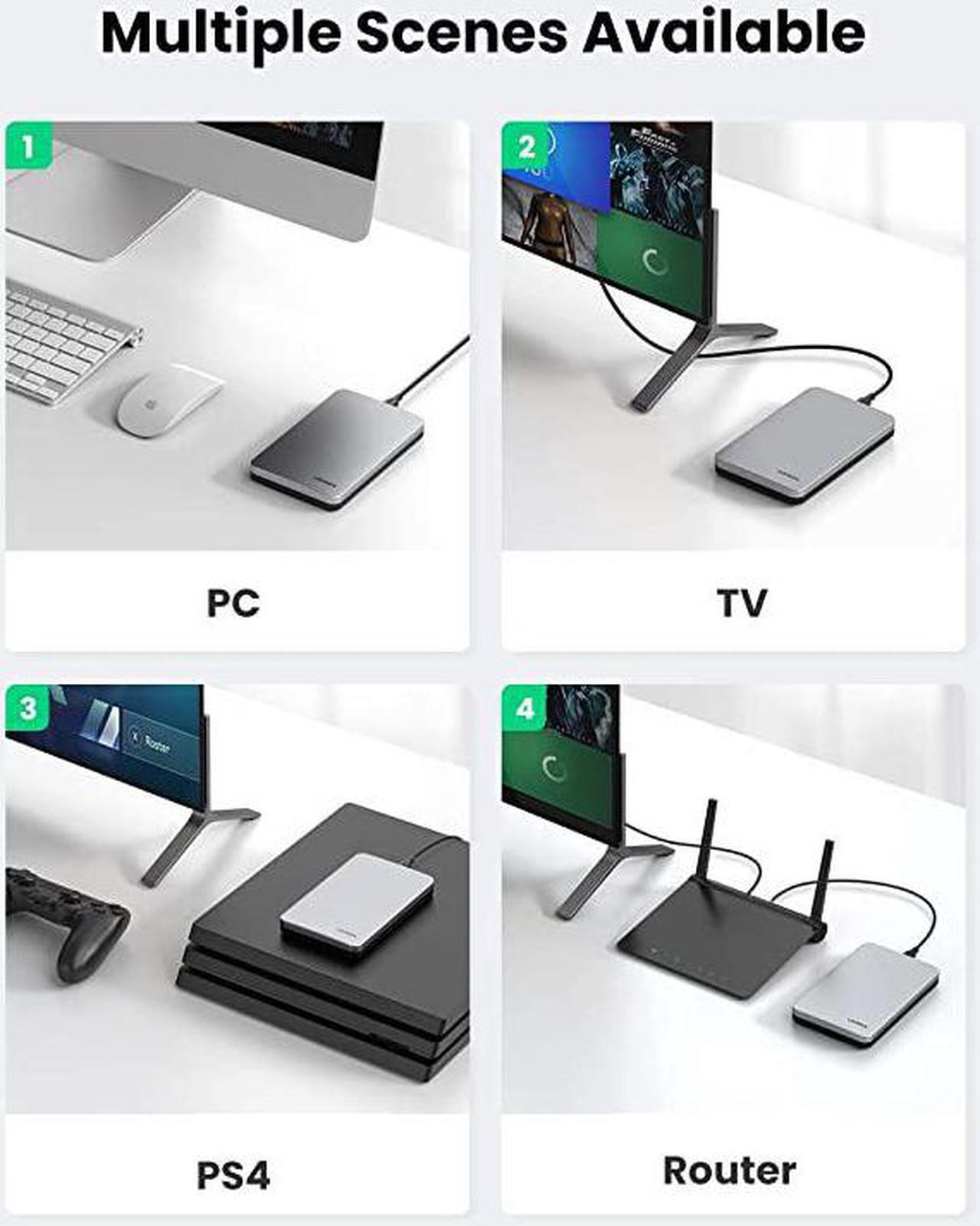 Alt view image 4 of 7 - Hard Drive Enclosure for 25 SATA SSD HDD Aluminum USB C to SATA Adapter USB 31 Gen 2 Support UASP SATA III Compatible with WD Seagate Toshiba Samsung Hitachi PS4 Xbox PC Tool Free