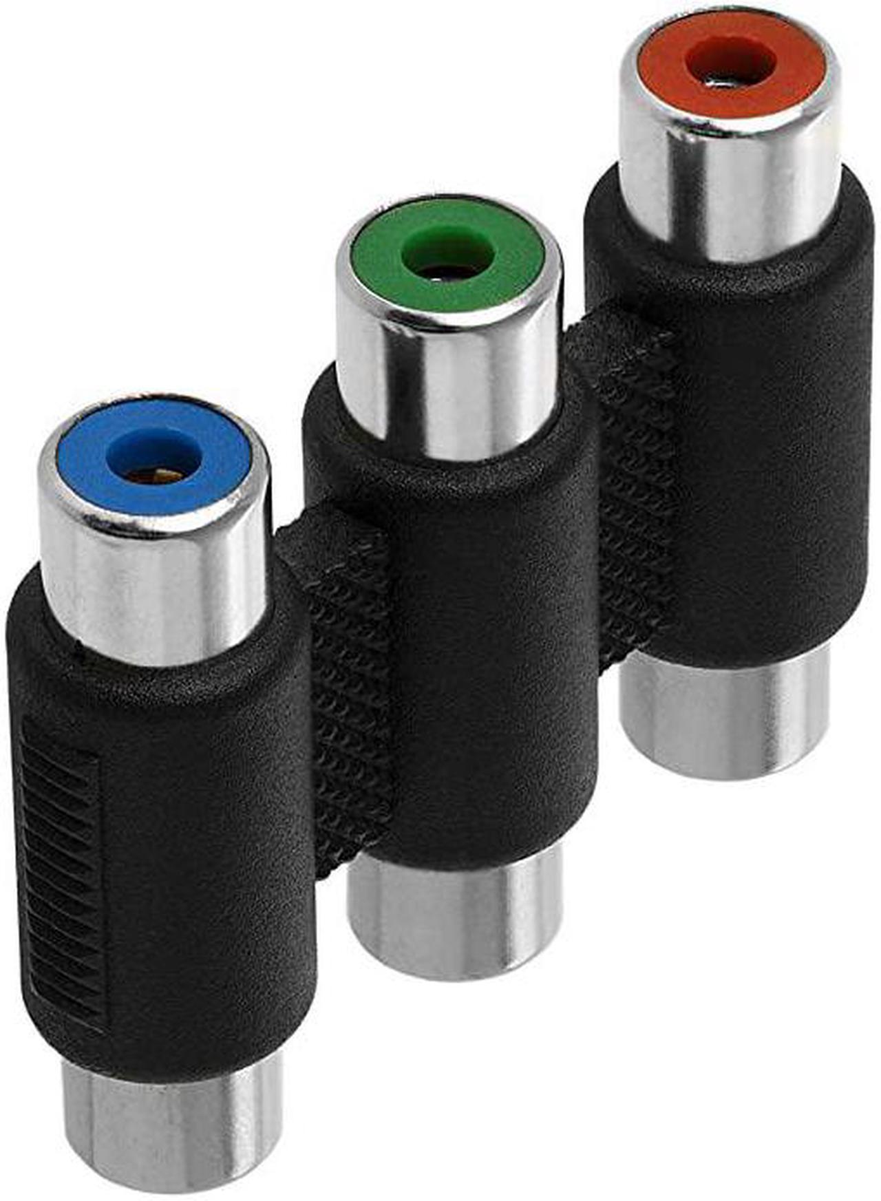 Alt view image 4 of 4 - 3-RCA Jacks Coupler Jointer – RGB Female 3-RCA Adapter Extension AV Audio Video F/F Cable Connector - (10 Pack)