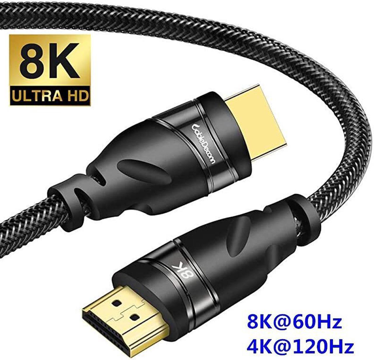 HDMI 8K 2.1 Ultra HD Cable,8K@60Hz 4K@120Hz 48gbps Support HDCP 3D HDMI Cable for PS4 SetTop Box HDTVs Projectors 3m 9.9ft