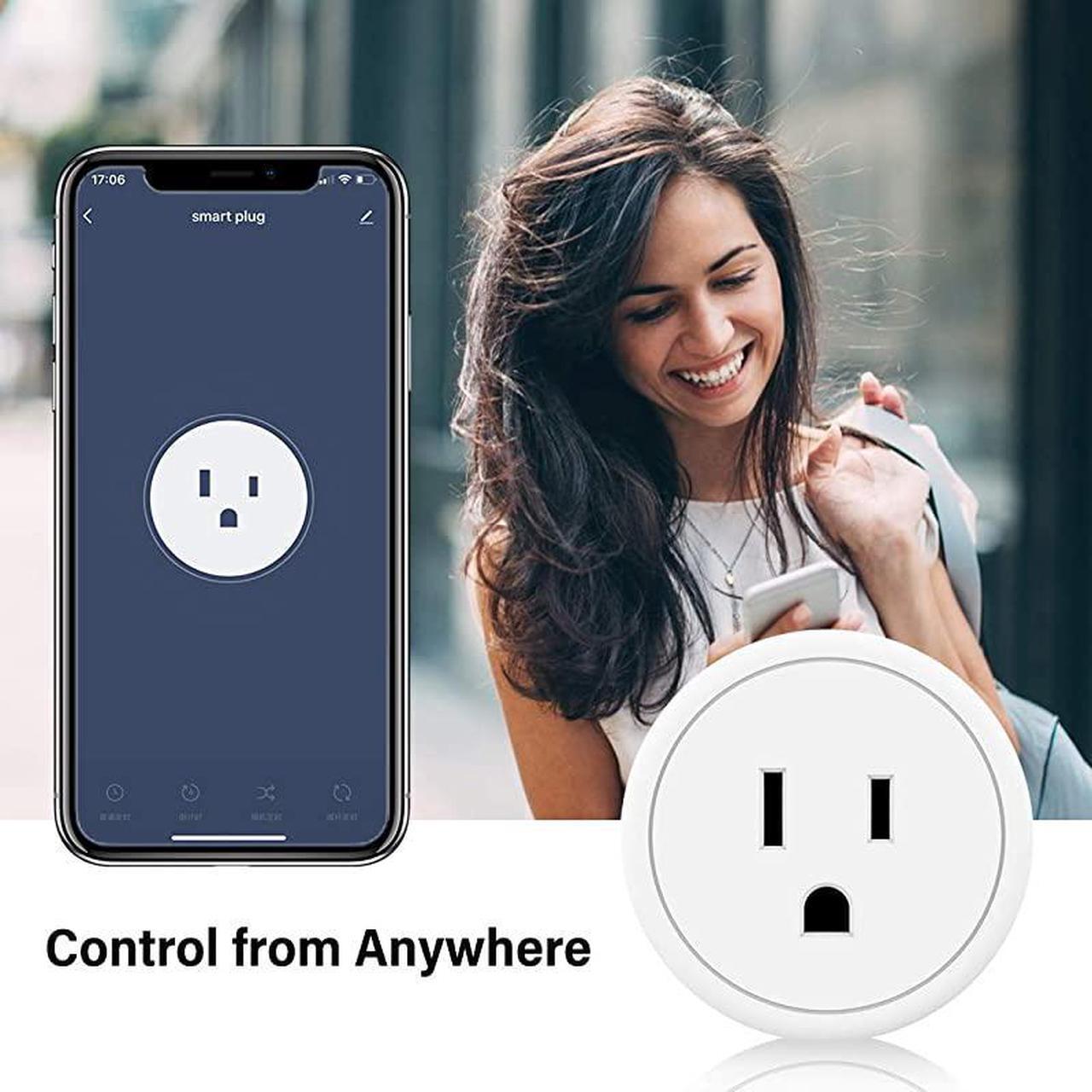 Alt view image 5 of 7 - Mini Smart Plugs  WiFi Outlet Compatible with Alexa Google Home Assistant Remote Control with Timer Function SwitchETLFCCRohs Listed Socket White2 Pack