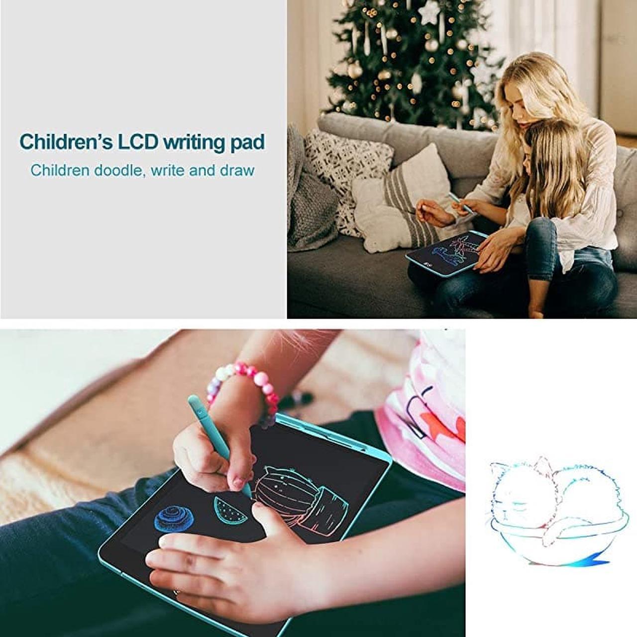 Alt view image 6 of 7 - LCD Writing Tablet 12 inch Colorful FullPartial Dual Erase Mode Drawing Board Erasable Reusable Writing Pad Educational Writing Board with Lock Screen Function Best Birthday 12Blue