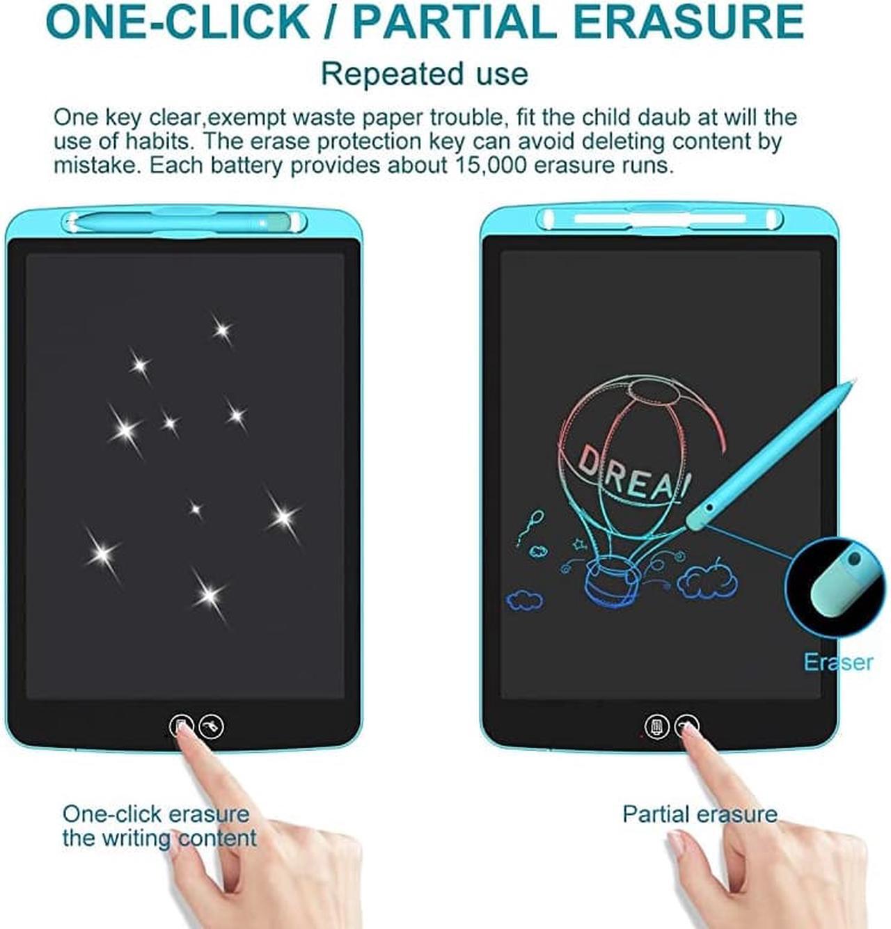 Alt view image 5 of 7 - LCD Writing Tablet 12 inch Colorful FullPartial Dual Erase Mode Drawing Board Erasable Reusable Writing Pad Educational Writing Board with Lock Screen Function Best Birthday 12Blue