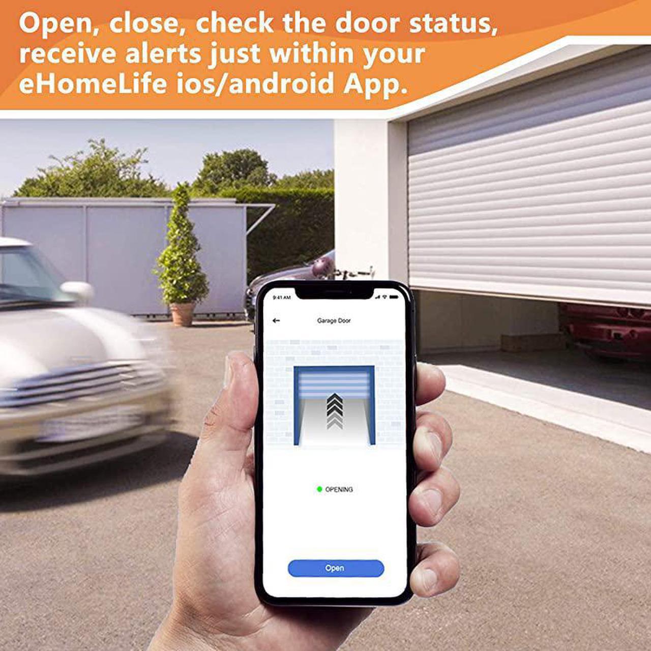 Alt view image 6 of 7 - Smart WiFi Garage Door Opener APP Control Compatible with Alexa Google Assistant No Hub Needed White