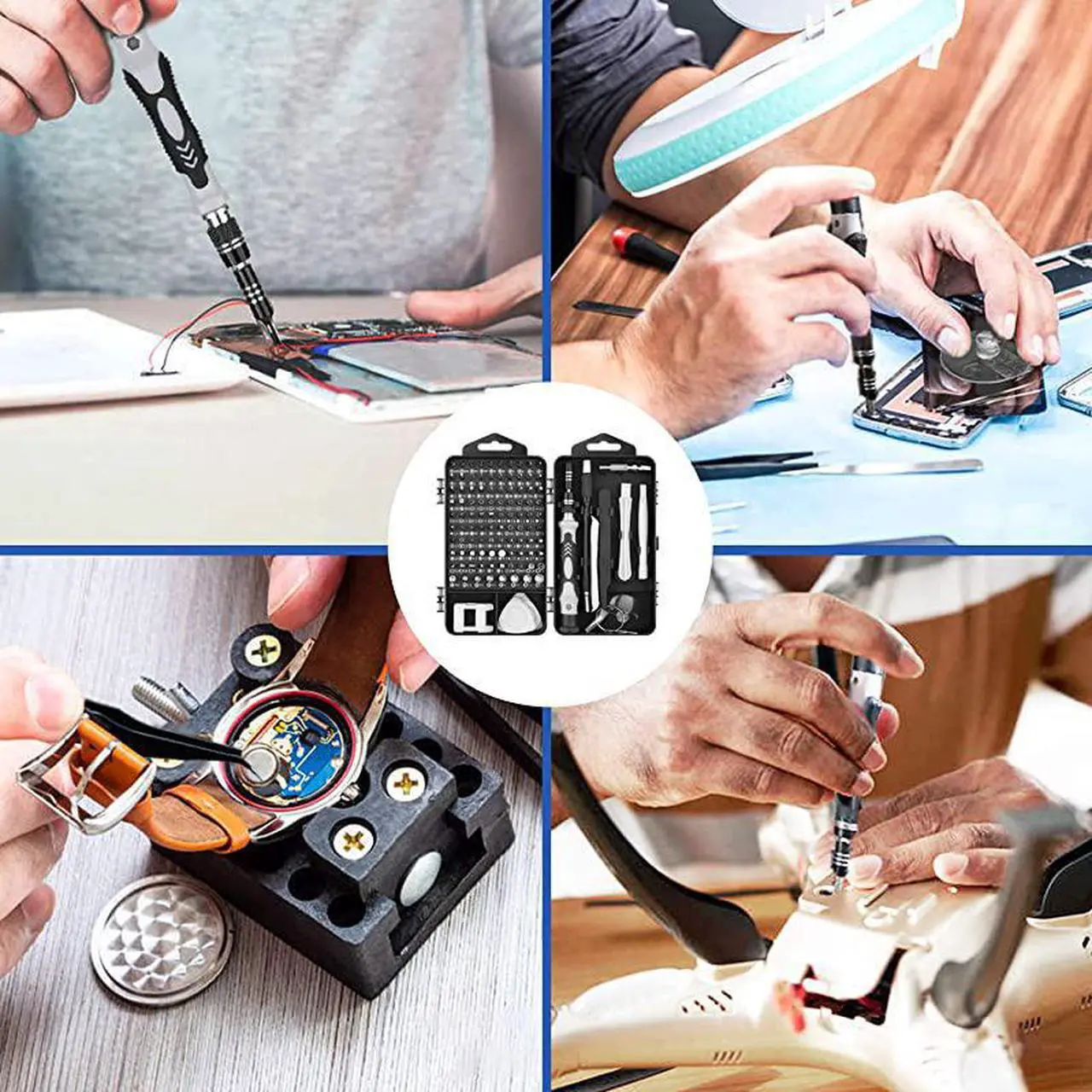 Alt view image 7 of 7 - Mini Precision Screwdriver Set 118 in 1 Magnetic Screwdriver Bit Kit MultiFunction Stainless Steel Professional Repair Tool Kit for Phone Laptop PC Glasses Electronics and More Black