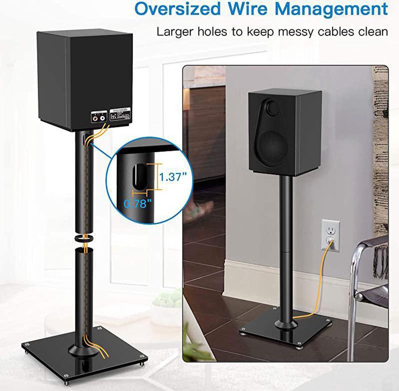 Alt view image 3 of 7 - Universal Floor Speaker Stands 26 Inch for Surround Sound Klipsch Sony Edifier Yamaha Polk Other Bookshelf Speakers Weight up to 22lbs 1 Pair