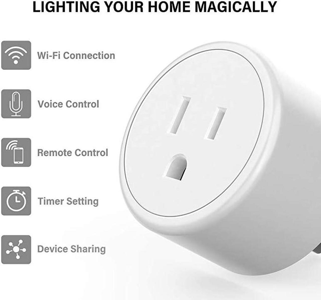 Alt view image 2 of 7 - Mini Smart Plugs  WiFi Outlet Compatible with Alexa Google Home Assistant Remote Control with Timer Function SwitchETLFCCRohs Listed Socket White2 Pack