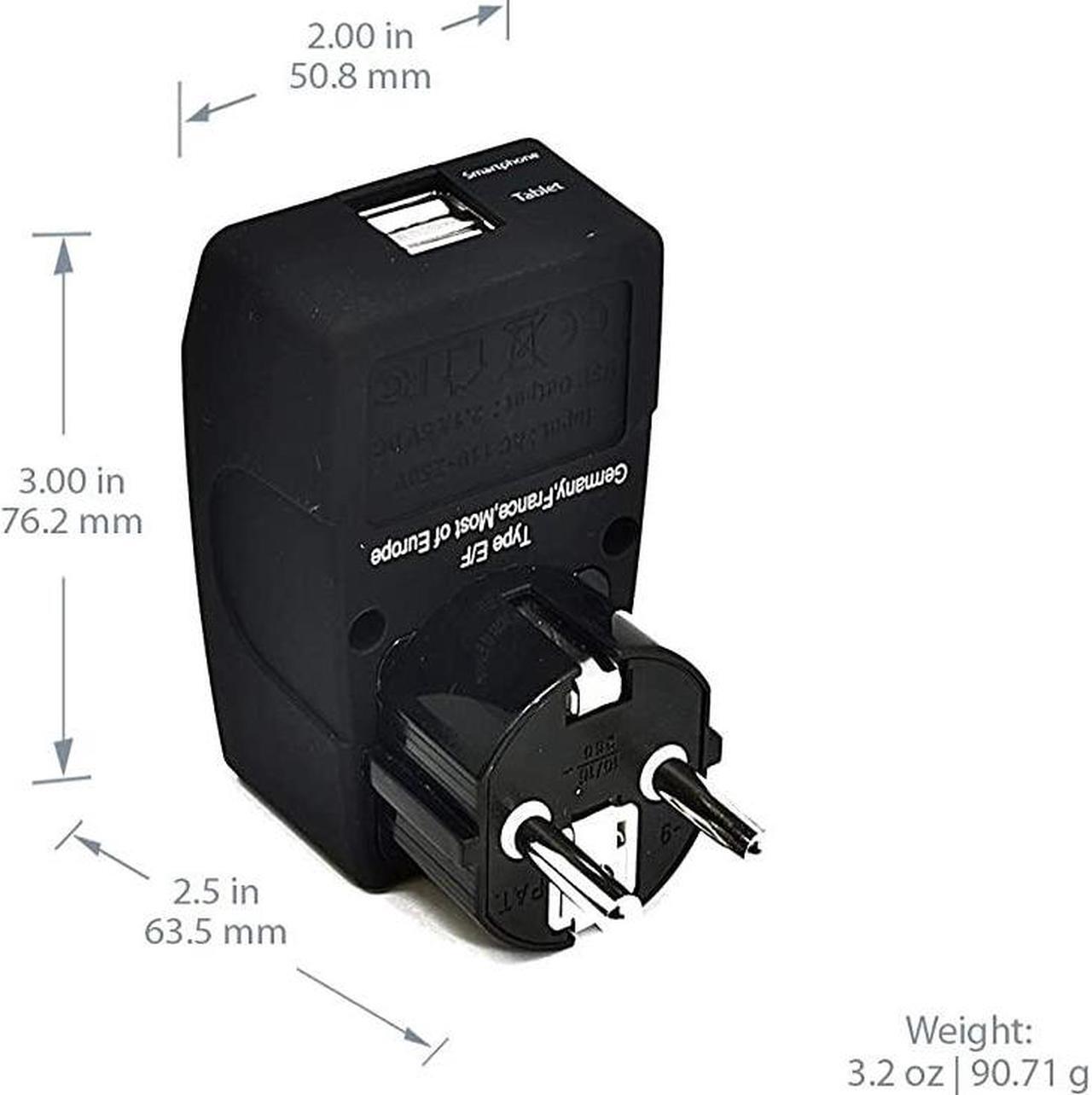 Alt view image 5 of 5 - GP49 2 USB Schuko Travel Adapter 4 in 1 Power Plug Type EF Universal Socket