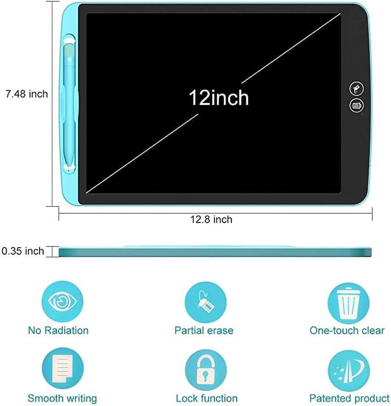 Alt view image 3 of 7 - LCD Writing Tablet 12 inch Colorful FullPartial Dual Erase Mode Drawing Board Erasable Reusable Writing Pad Educational Writing Board with Lock Screen Function Best Birthday 12Blue