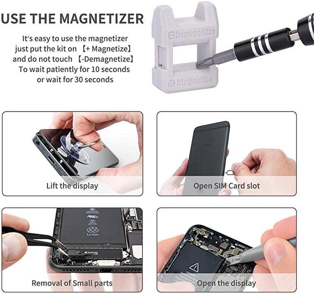 Alt view image 5 of 7 - Repair Kit, 122 in 1 Magnetic Laptop Screwdriver Kit, Precision Screwdriver Set, Small Impact Screw Driver Set with Case for , Laptop, PC, for iPhone, Watch, Ps4 DIY Hand Tools -Grey