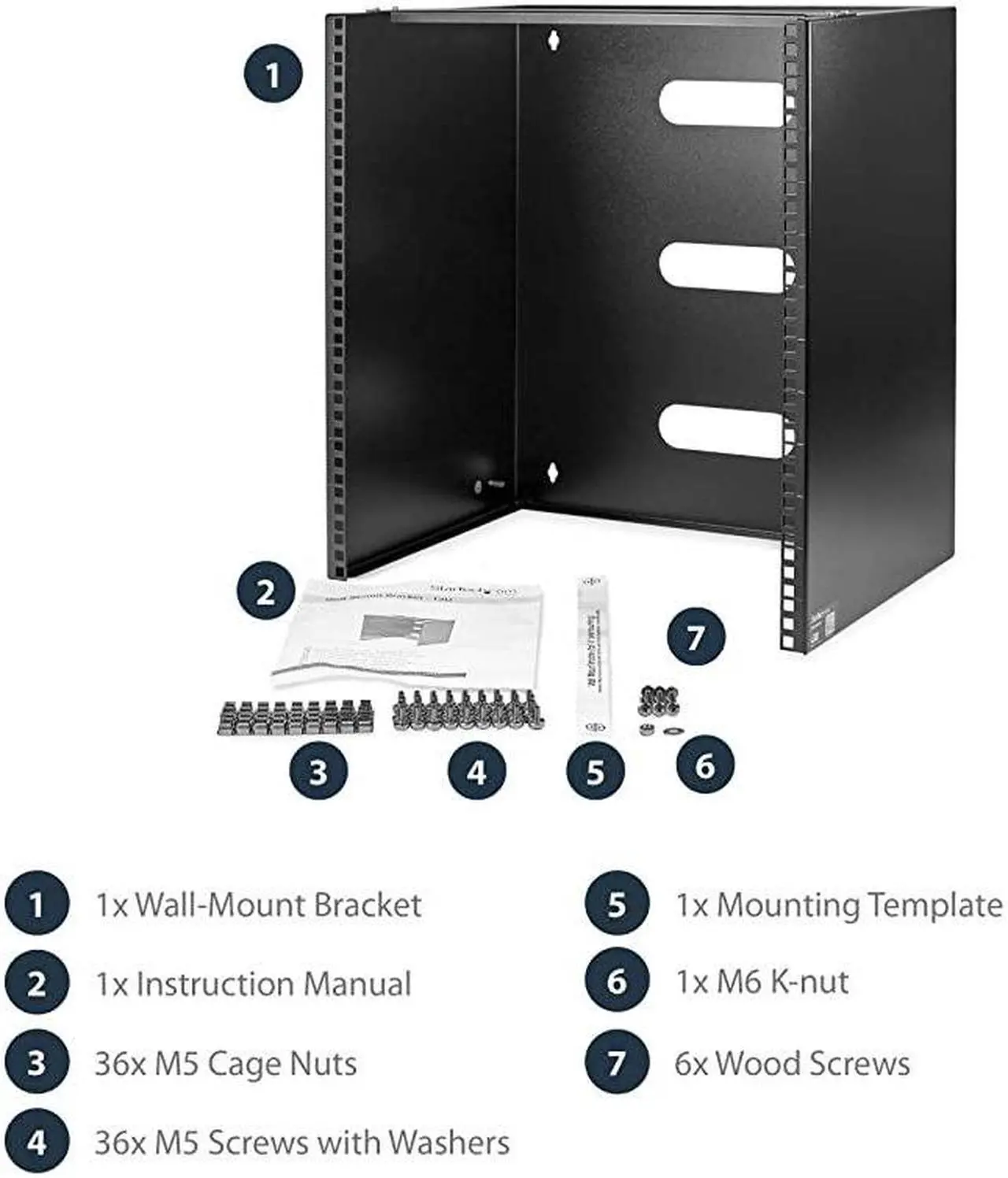 Alt view image 7 of 7 - com 12U Wall Mount Patch Panel Bracket - 12 Inch Deep - 19" Patch Panel Rack for Shallow Network Equipment- 125lbs Capacity (WALLMNT12)
