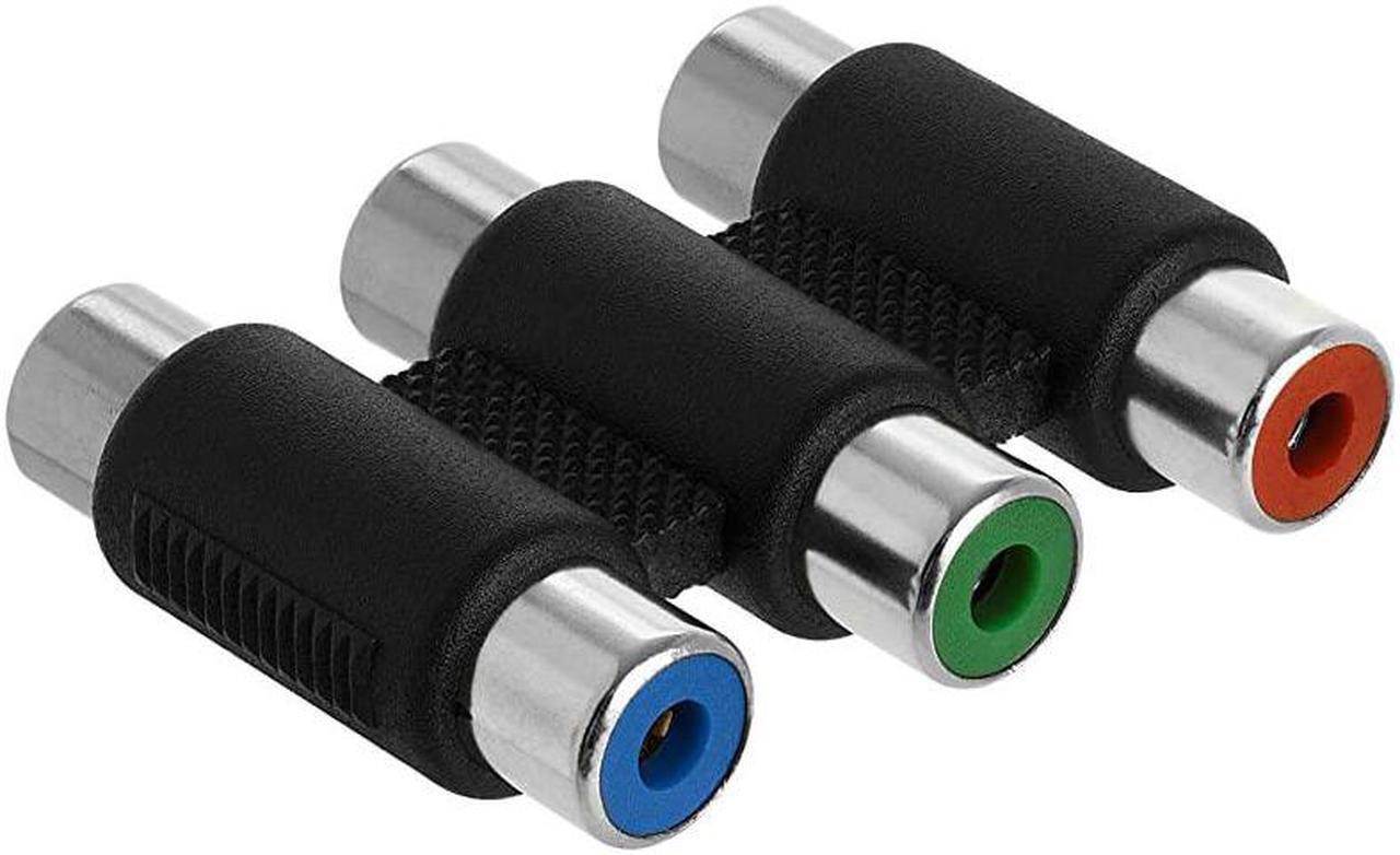 Alt view image 3 of 4 - 3-RCA Jacks Coupler Jointer – RGB Female 3-RCA Adapter Extension AV Audio Video F/F Cable Connector - (10 Pack)