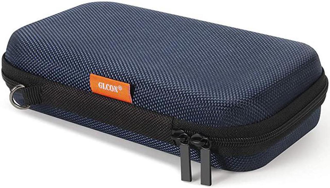 Main image of Hard EVA Protective Case  Portable Storage Case for Charging Cable Power Bank Hard Drive Cell Phone External Battery Small Travel Case Mesh Inner Pocket + Zipper Enclosure Grey Blue