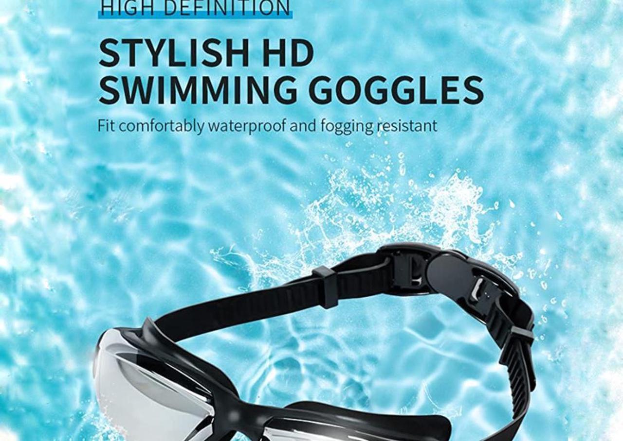 Alt view image 3 of 5 - Swim Goggles, High-Definition Anti-Fog Non-leakage Swimming Safety Goggles for Adult(Black)