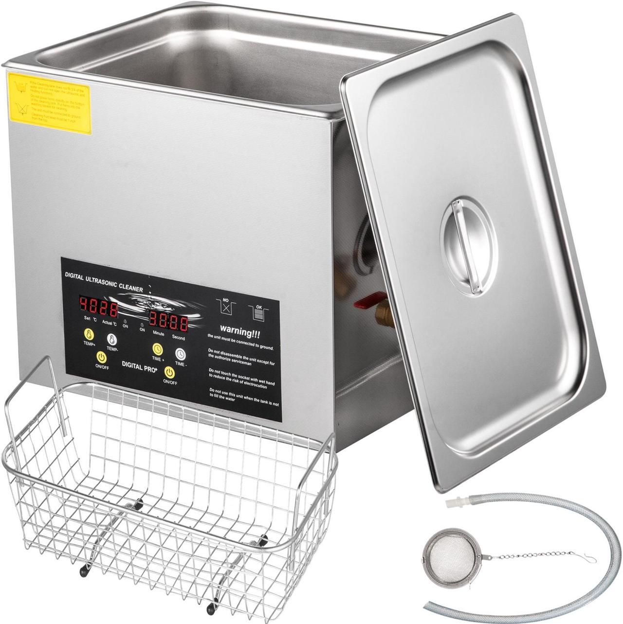 Main image of VEVOR 15l Ultrasonic Cleaner Heater Timer 600w 40khz Jewelry Cleaning Machine
