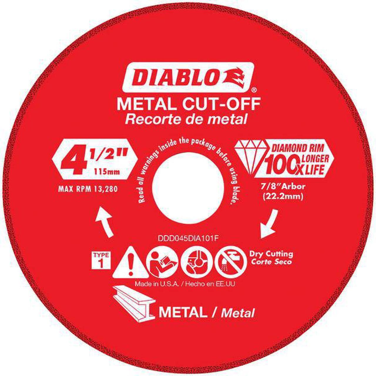 DIABLO 2798650 DIAMOND MTL CTOFF WL4.5"