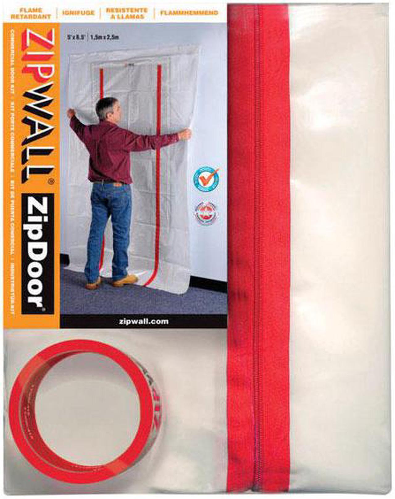 Alt view image 5 of 5 - Dust Barrier Door,Clear,5 Ft x 8-1/2 Ft ZIPWALL ZDC