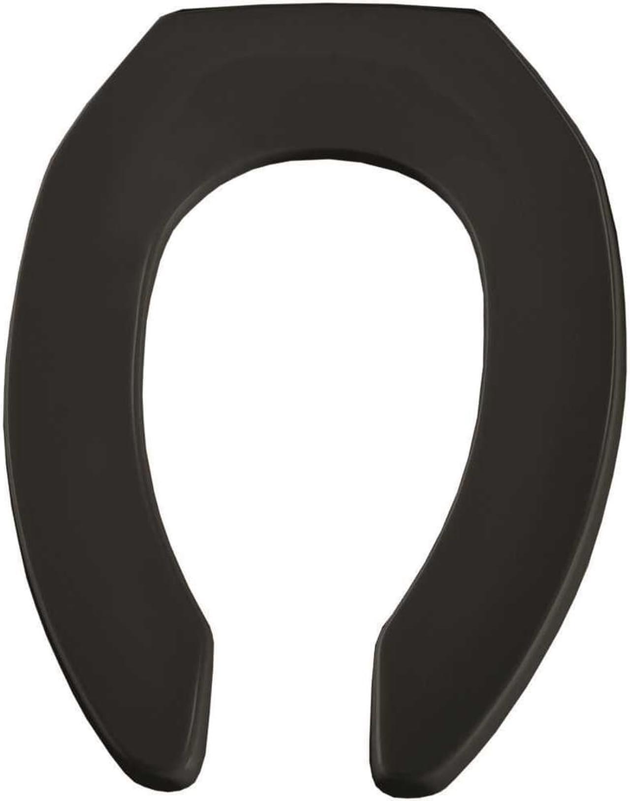 Alt view image 6 of 6 - Elongated Black Toilet Seat Bemis Mfg Commercial 1955CT-047 073088054562