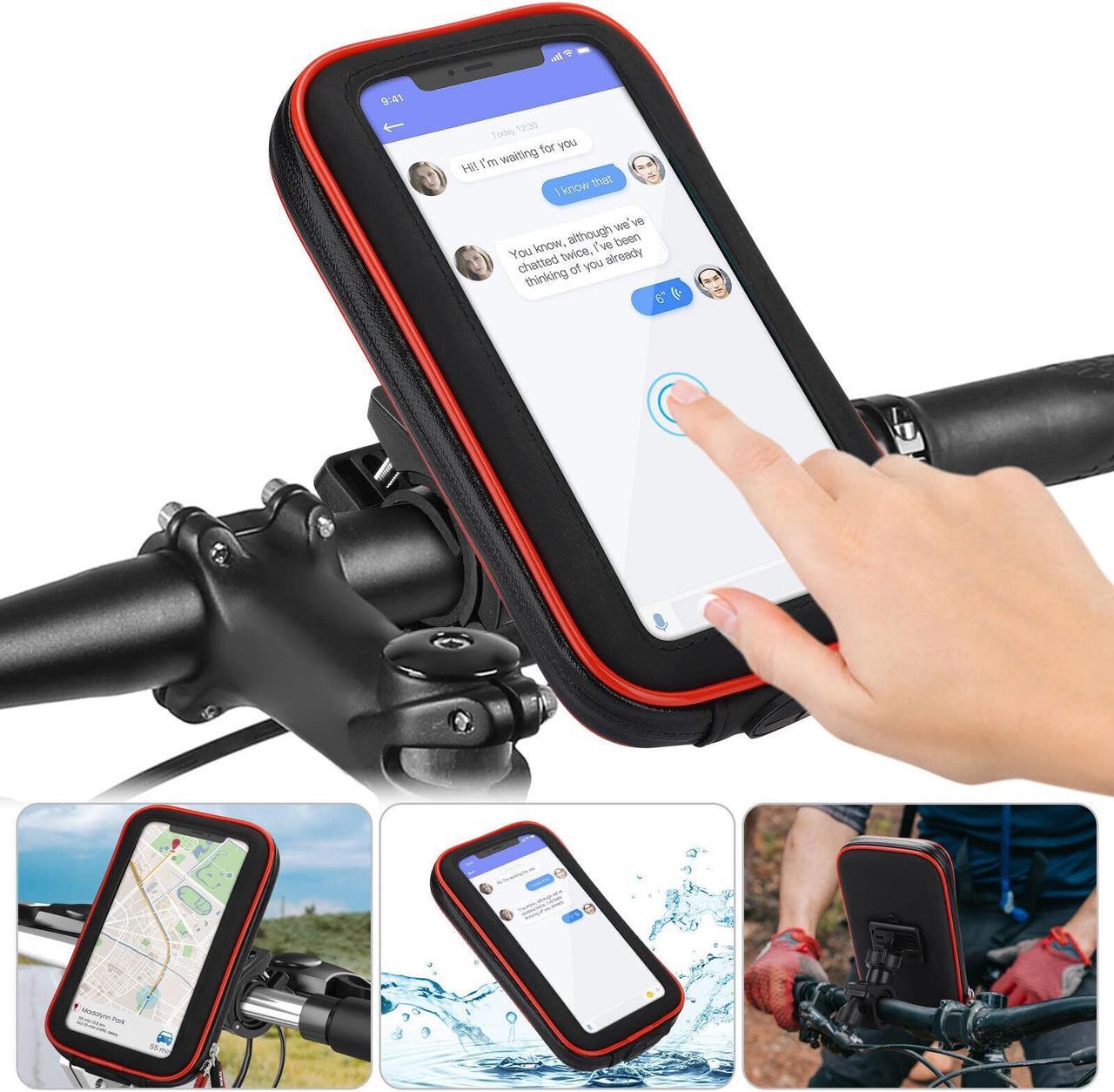 Main image of Motorcycle Bike Handlebar Phone Mount Holder Waterproof Case for iPhone