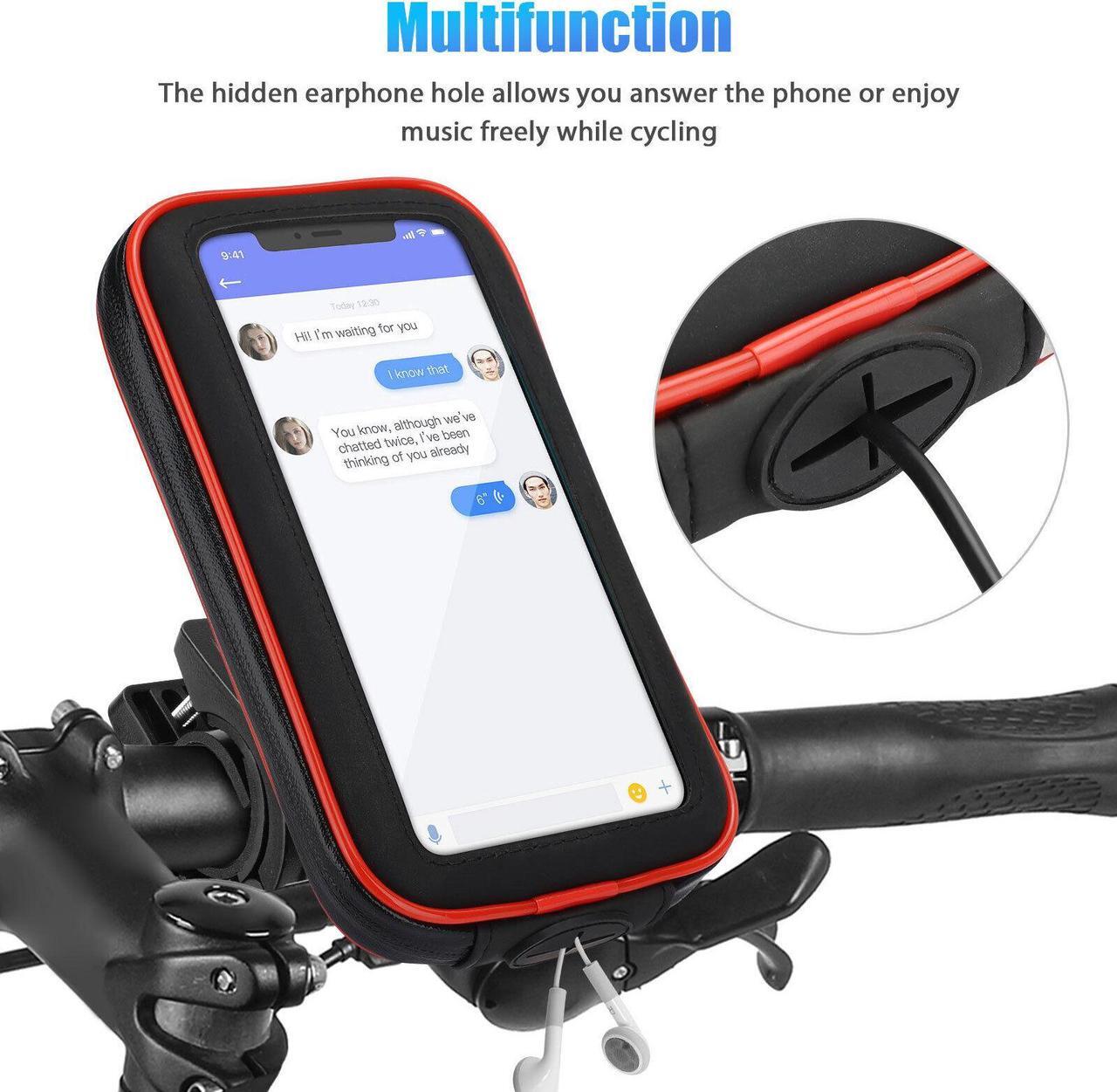 Alt view image 5 of 6 - Motorcycle Bike Handlebar Phone Mount Holder Waterproof Case for iPhone