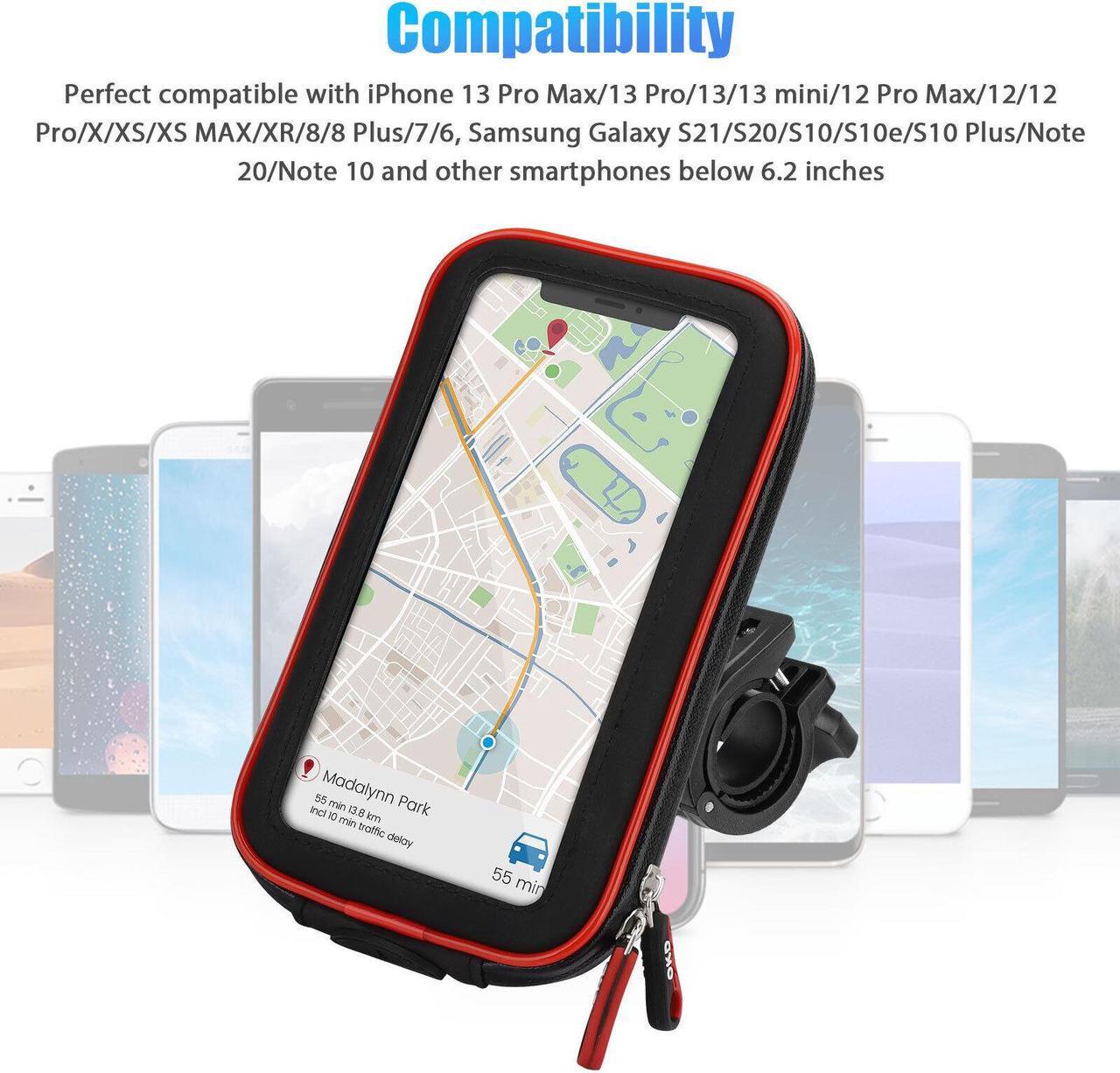 Alt view image 6 of 6 - Motorcycle Bike Handlebar Phone Mount Holder Waterproof Case for iPhone