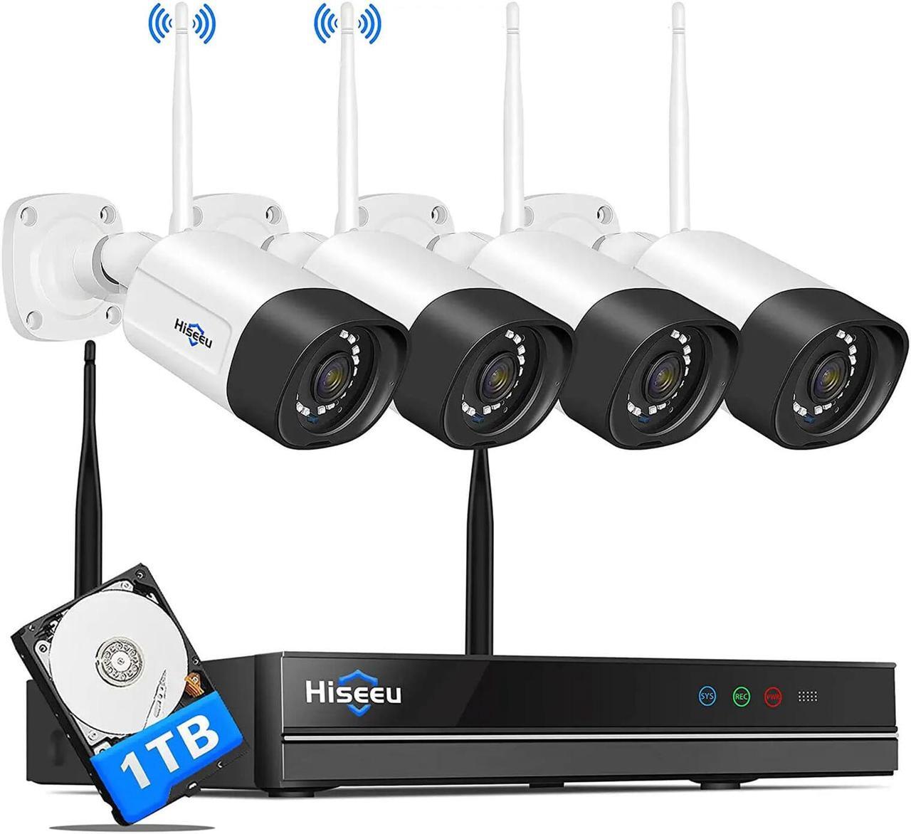Main image of Wireless Security System with 4 Cameras, 2 Way Audio, and 1 TB Hard Drive