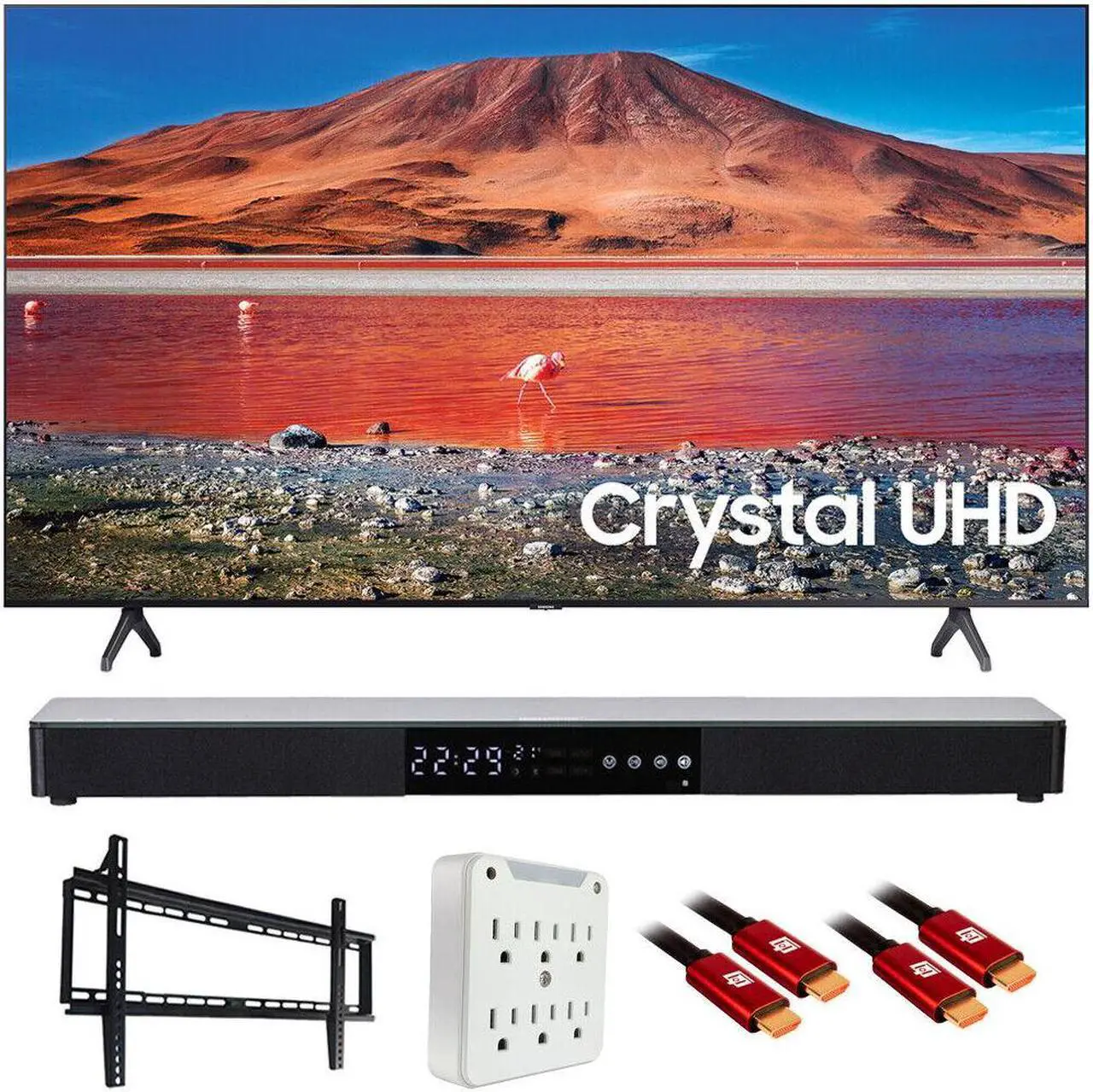 Alt view image 3 of 6 - UN43TU7000 43" 4K Ultra HD Smart LED TV 2020 with Deco Gear Soundbar B