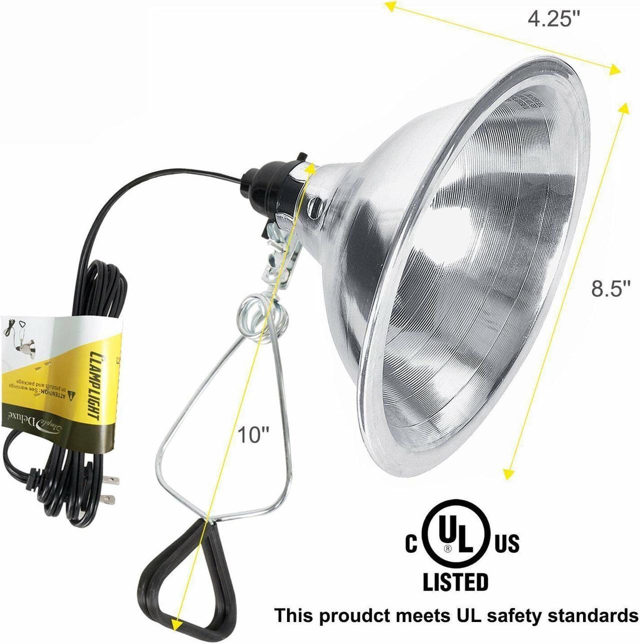 Alt view image 2 of 6 - 12-Pack Clamp Lamp Light 8.5-Inch Reflector 6 Ft Cord 150W E26/E27