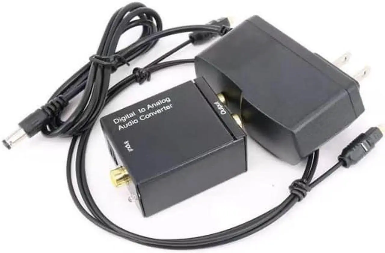 Alt view image 2 of 4 - Digital Optical Coax to Analog RCA Audio Converter Adapter with Fiber Cable