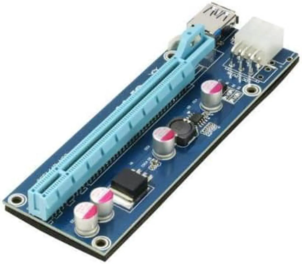 Alt view image 2 of 5 - 1pack Mining Dedicated Riser Mining Rig USB 3.0 PCI-e Express 1X to 16X Riser Card Extender Adapter Monero BTC ETH with USB 3.0 Data Cable 60CM 15Pin SATA to 6Pin Power Cable w/ Adhesive Pad VER006C1p