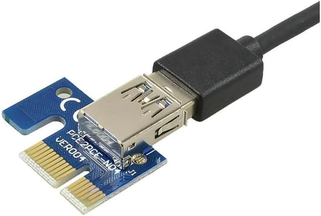 Alt view image 4 of 5 - 1pack Mining Dedicated Riser Mining Rig USB 3.0 PCI-e Express 1X to 16X Riser Card Extender Adapter Monero BTC ETH with USB 3.0 Data Cable 60CM 15Pin SATA to 6Pin Power Cable w/ Adhesive Pad VER006C1p