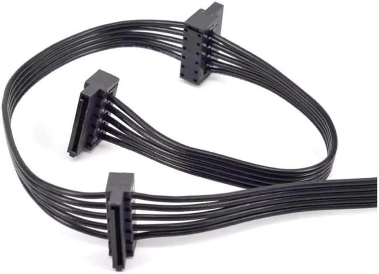 Alt view image 2 of 4 - Seasonic PCIe 6Pin to 3x SATA Curved Power Supply Cable for KM3 Series X-750 X-850 SS-1050XP3 SS-1200XP3 M12II Evo Series 520 620 650 750 850 Snow Silent 750 1050 FOCUS PLUS Gold SSR-850FX