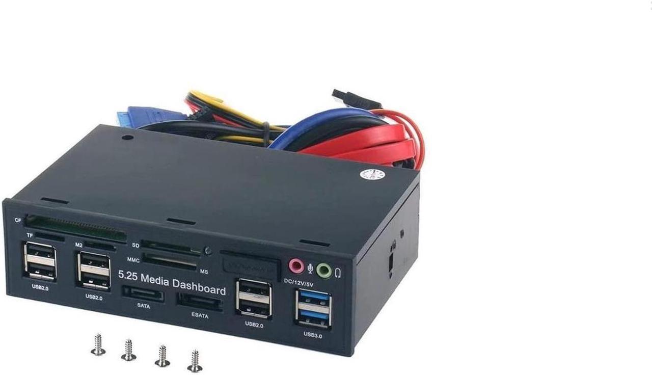 Alt view image 2 of 7 - VR robot USB Internal Card Reader, Multi-Function 3.0 Hub eSATA SATA Port PC Dashboard Media Front Panel Audio for SD MS CF TF M2 MMC Memory Cards Fits 5.25" Bay