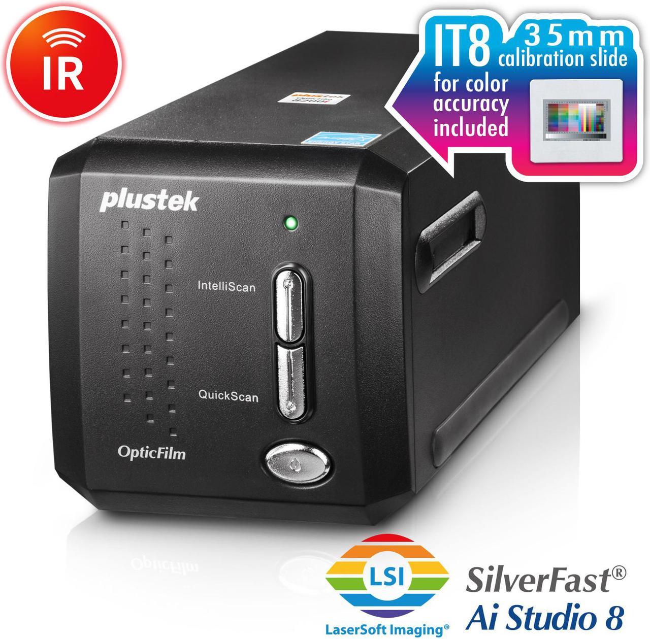 Plustek OpticFilm 8200i Ai - 35mm Film & Slides Scanner. IT 8 Calibration Target + SilverFast Ai Studio 8.8, 7200 dpi Resolution 64Bit HDRi , Mac/PC