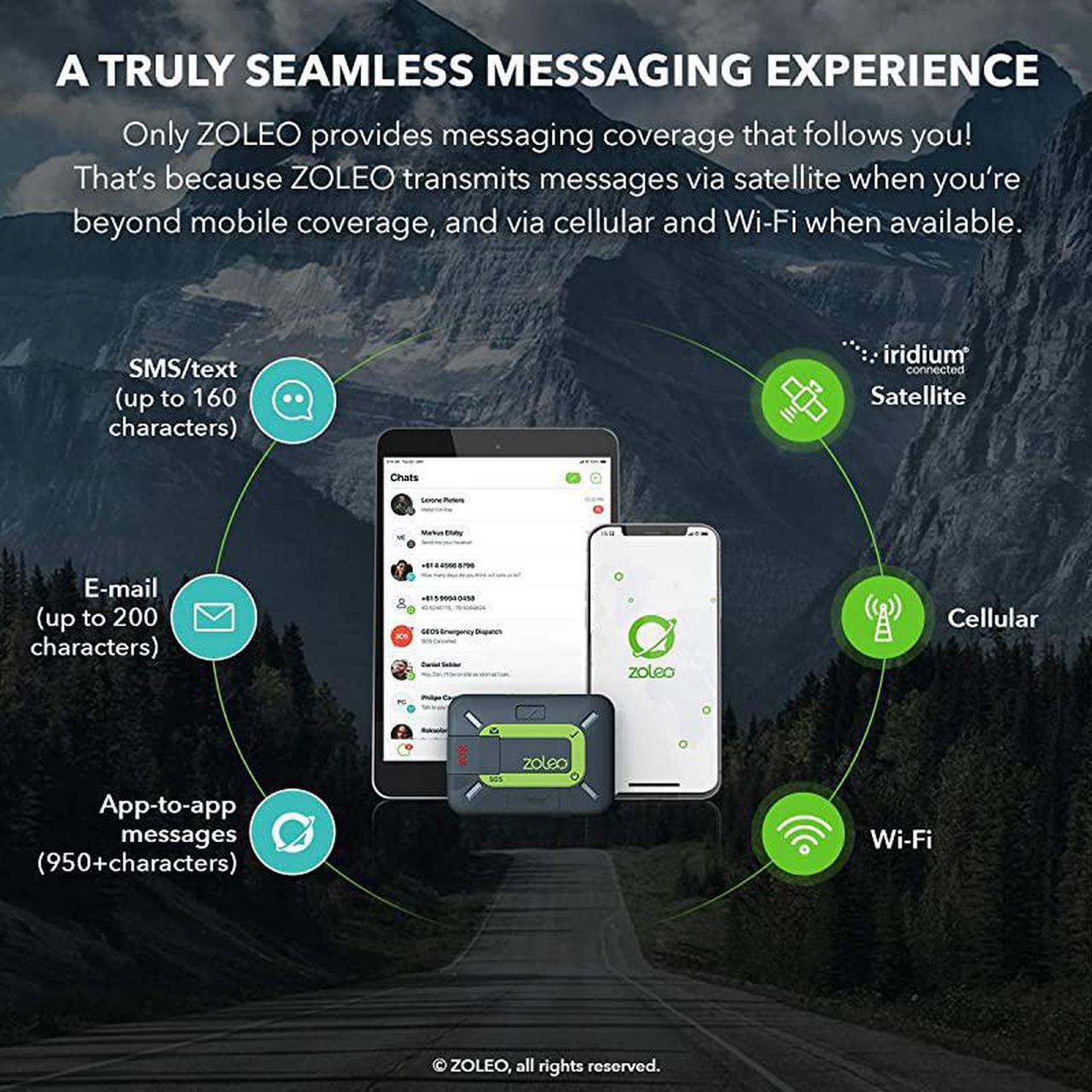 Alt view image 2 of 7 - Satellite Communicator TwoWay Global SMS Text Messenger Email Emergency SOS Alerting Checkin GPS Location Android iOS Smartphone Accessory