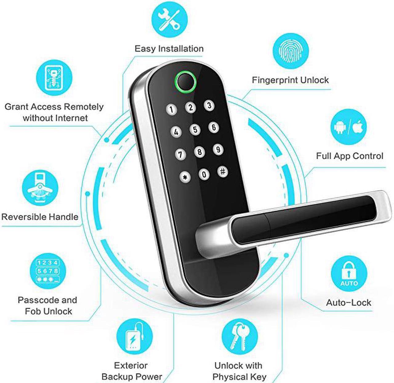 Alt view image 2 of 6 - Keyless Entry Door Lock Keypad Door Lock Keyless Door Lock Fingerprint Door Lock Biometric Door Lock Keypad Entry Door Lock Passcode Code Door Lock Digital Smart Door Lock Smart Lock