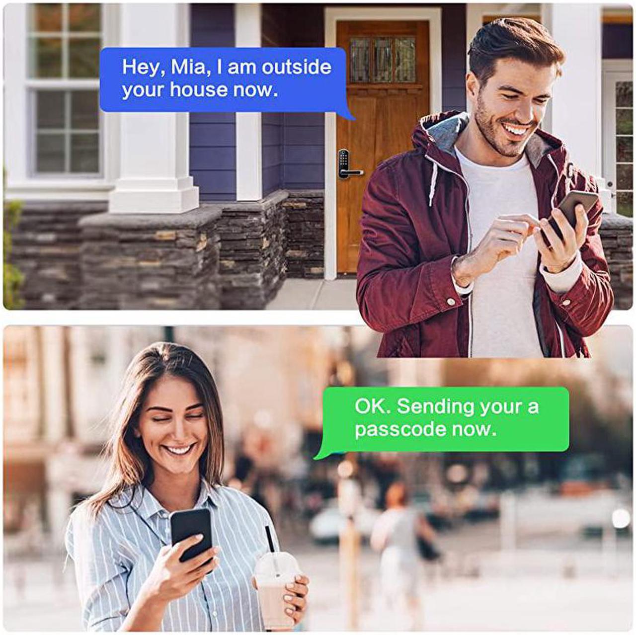 Alt view image 5 of 6 - Keyless Entry Door Lock Keypad Door Lock Keyless Door Lock Fingerprint Door Lock Biometric Door Lock Keypad Entry Door Lock Passcode Code Door Lock Digital Smart Door Lock Smart Lock