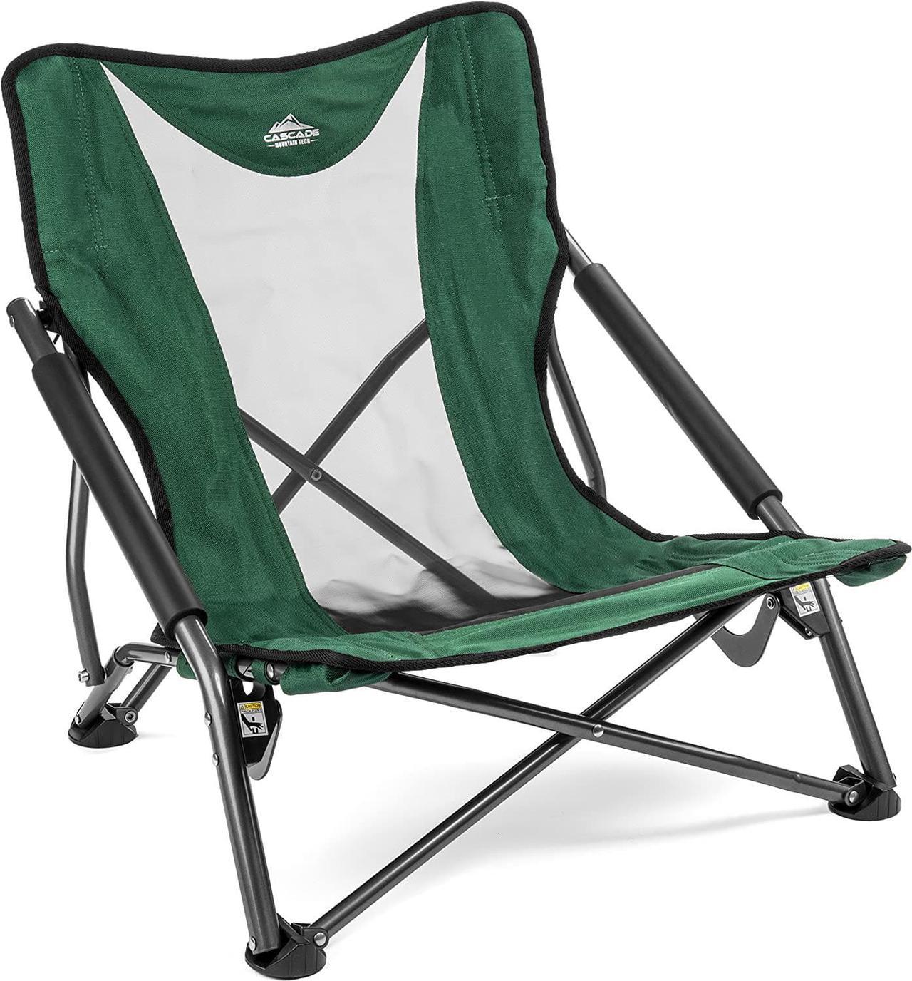 Cascade Mountain Tech Folding Camp Chair for Camping, Beach, Picnic, Barbqeues, Sporting Events with Carry Bag