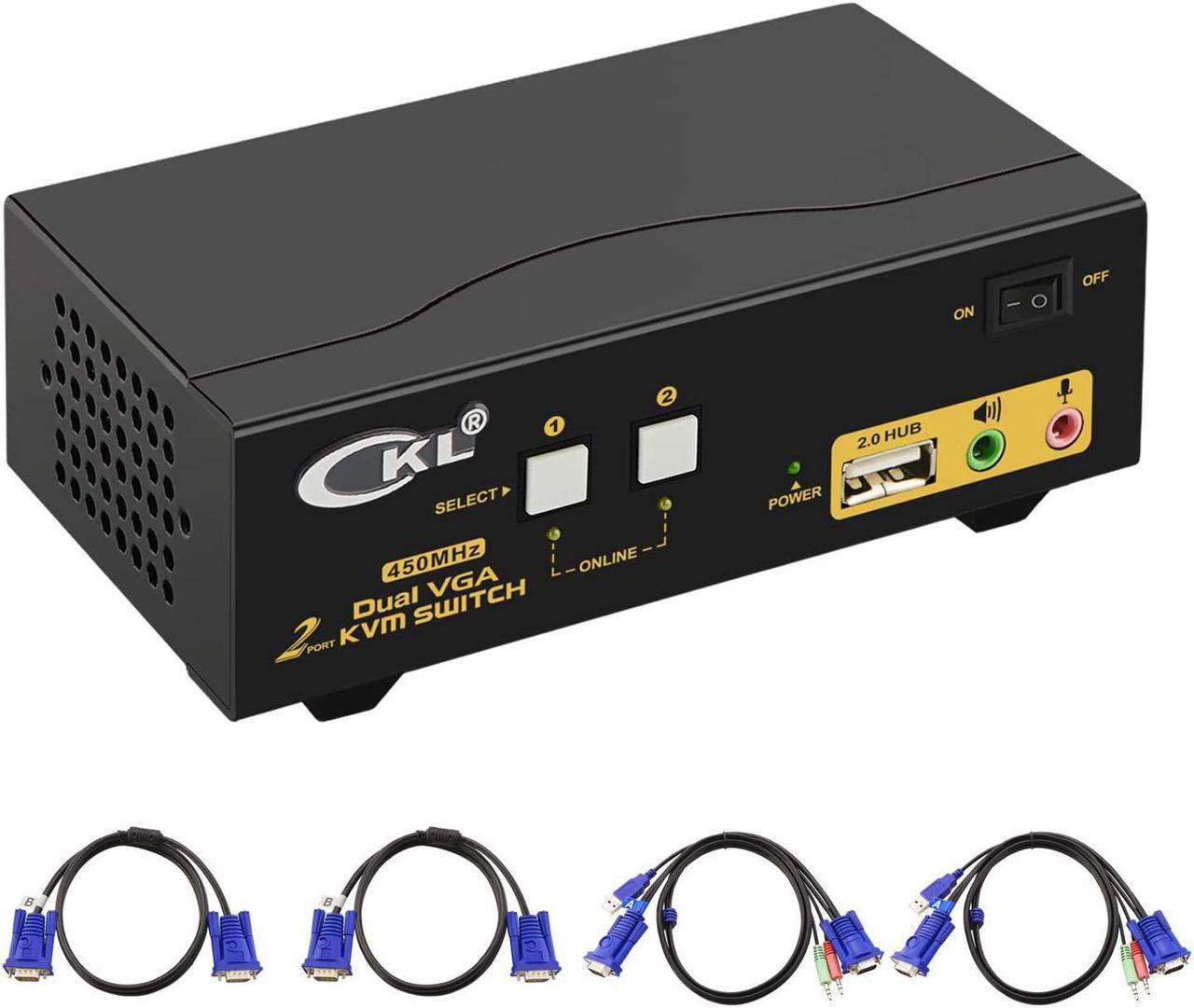 CKL VGA KVM Switch 2 Port Dual Monitor Extended Display (CKL-822UA)