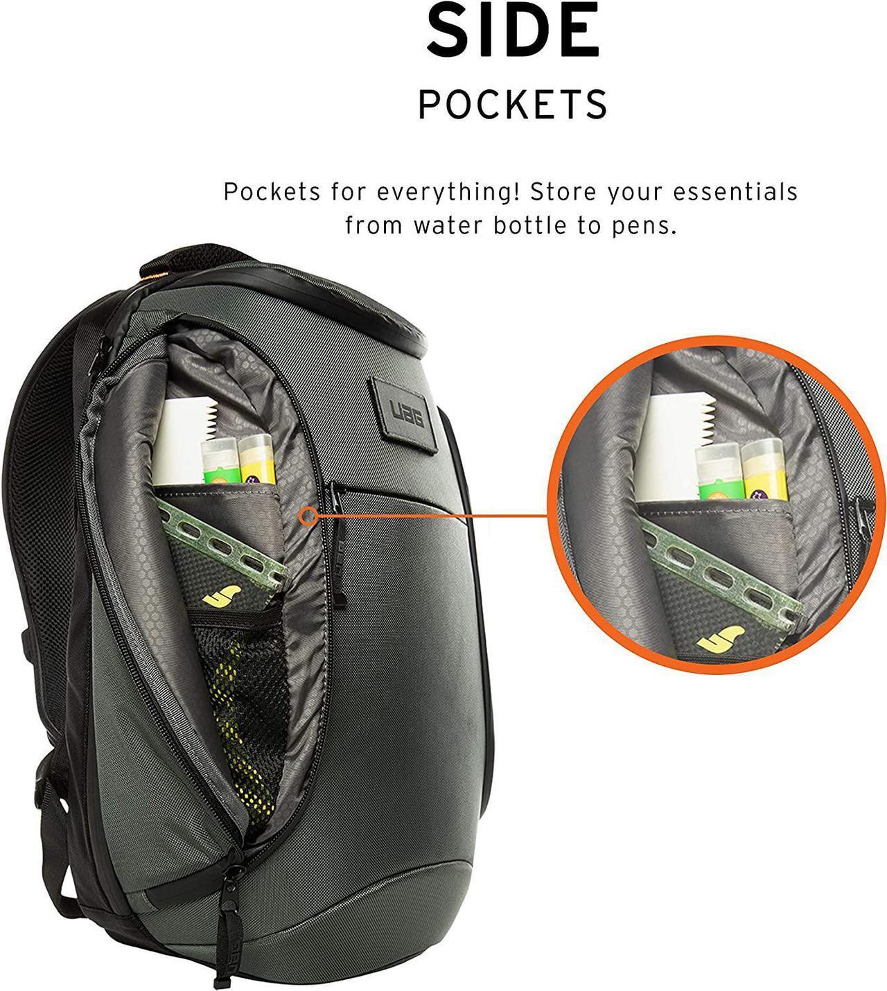 Alt view image 5 of 7 - URBAN ARMOR GEAR UAG 18-Liter Backpack Lightweight Tough Weather Resistant Laptop Backpack, fits up to 13-inch, Standard Issue Grey