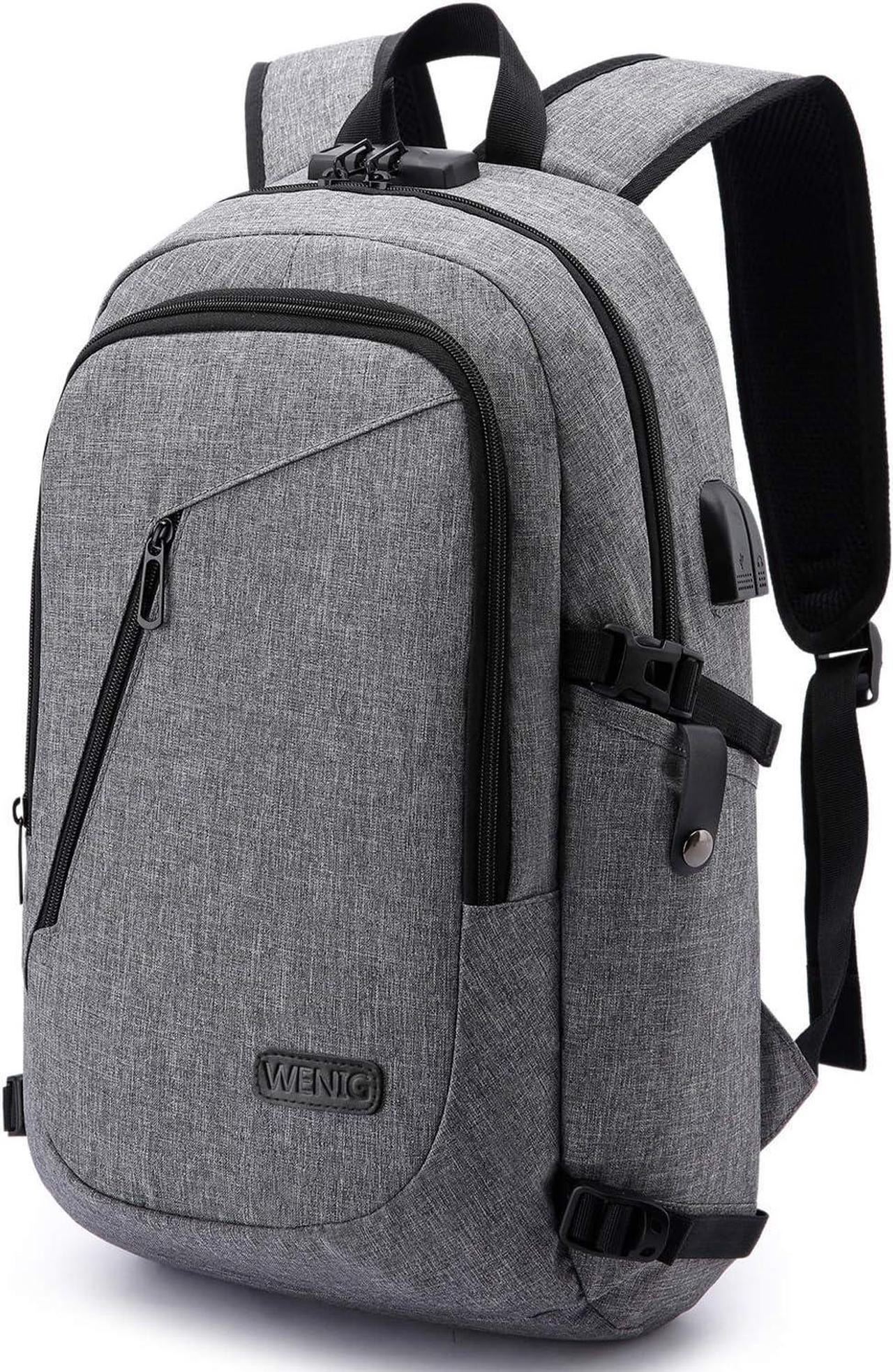 Laptop Backpack,Business Travel Anti Theft Backpack for Men Women with USB Charging Port,Slim Durable Water Resistant Computer Backpack Fits 15.6 Inch Laptop Notebook,Grey