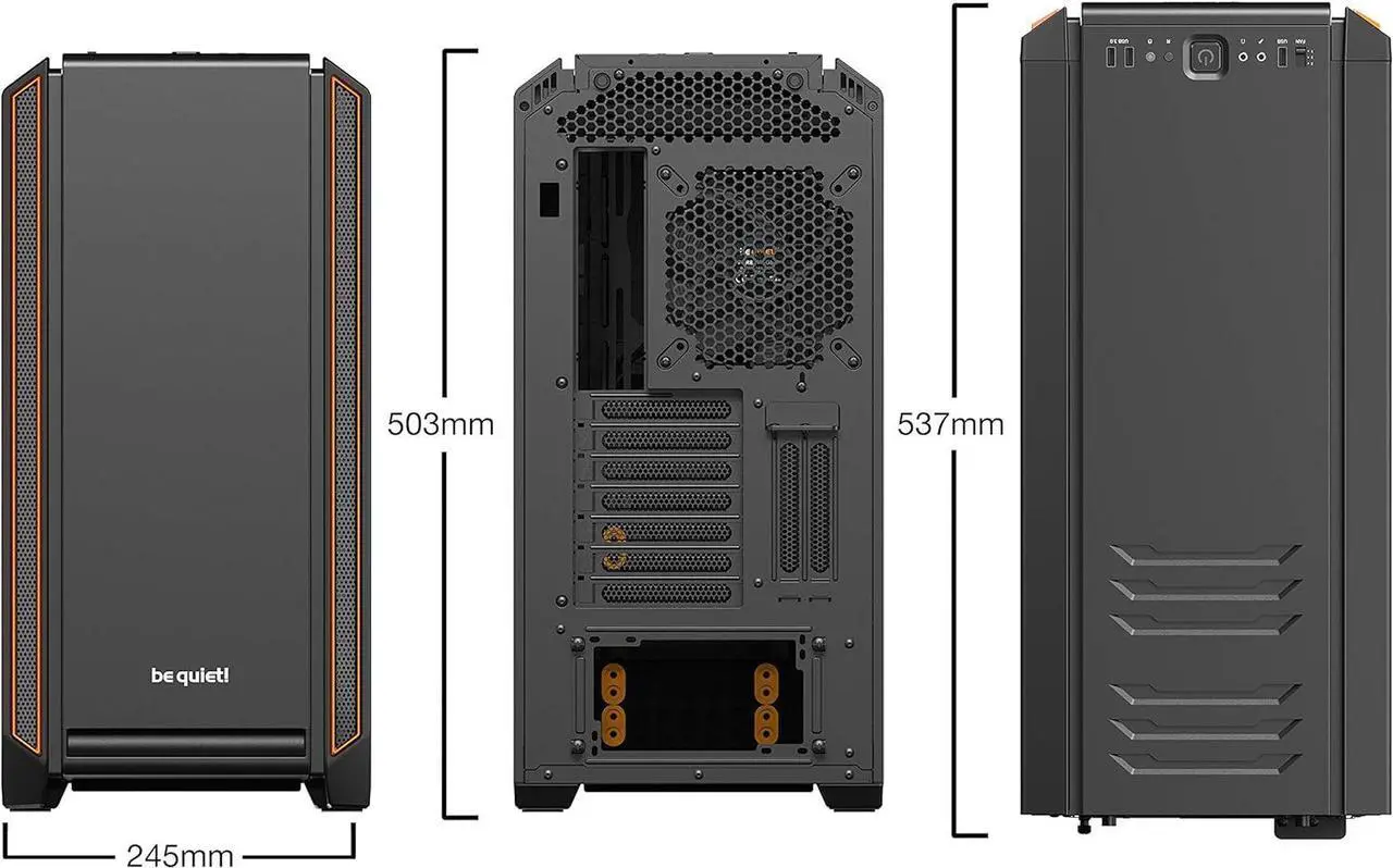 Alt view image 8 of 9 - be quiet! Silent Base 601- Midi Tower - Orange