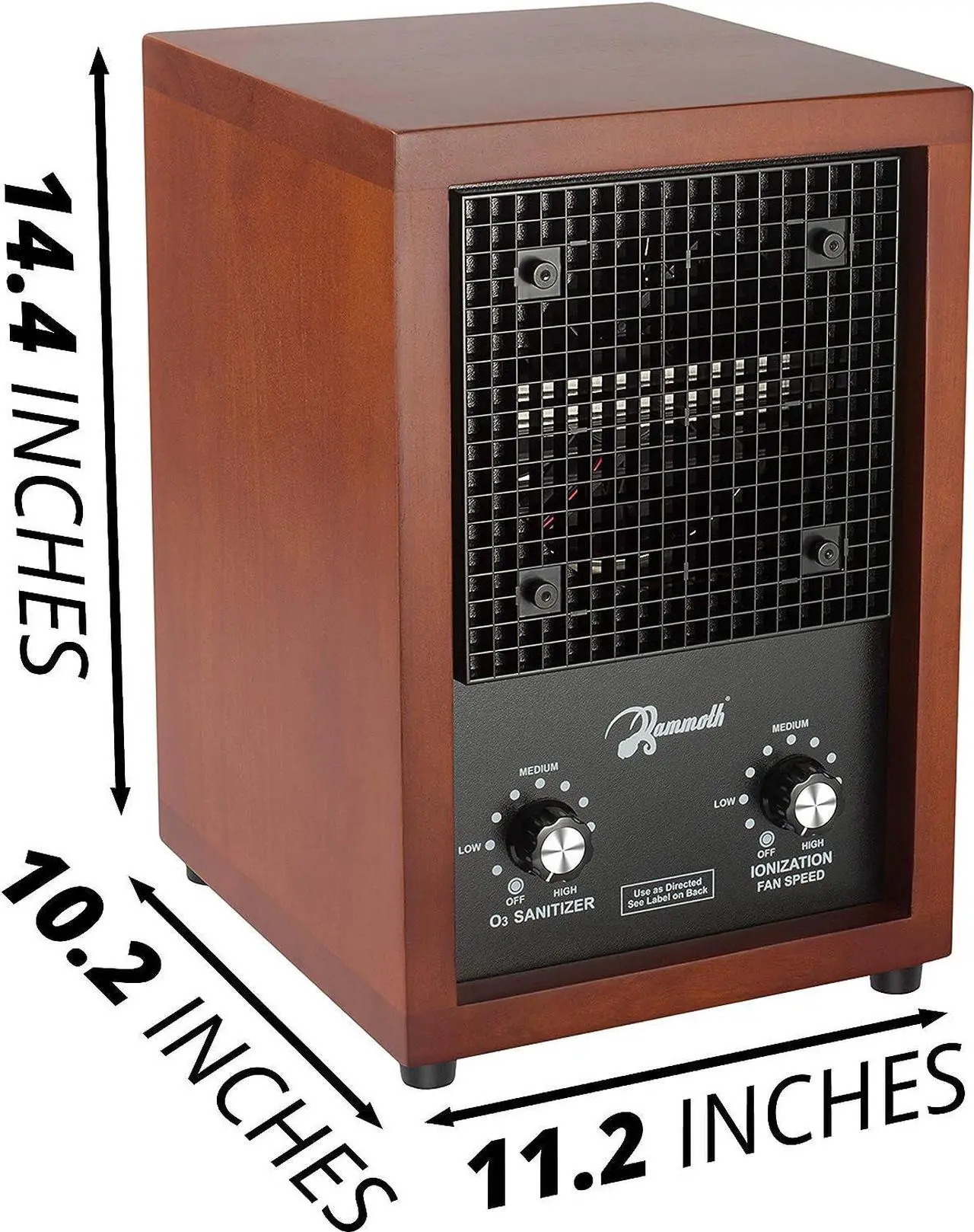 Alt view image 2 of 5 - Ion and Ozone Generator Air Purifier, Ionizer & Deodorizer adjustable up to 3,500 SqFt - Ideal for Dust, Pollen, Pets & Smoke Smell by Mammoth