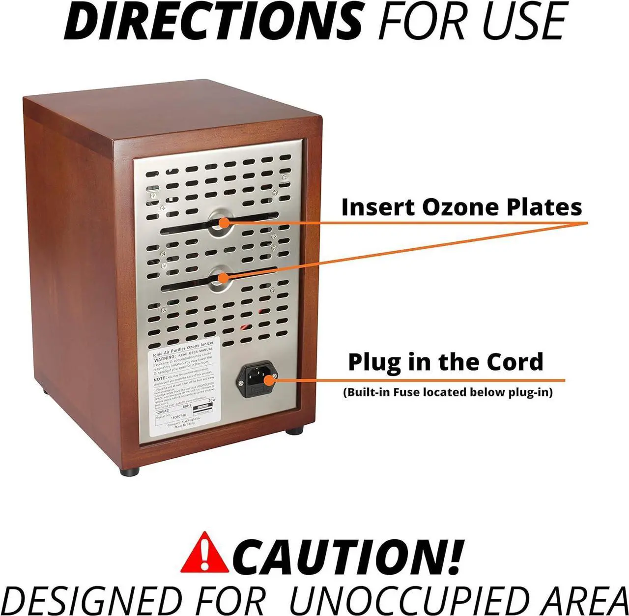 Alt view image 4 of 5 - Ion and Ozone Generator Air Purifier, Ionizer & Deodorizer adjustable up to 3,500 SqFt - Ideal for Dust, Pollen, Pets & Smoke Smell by Mammoth