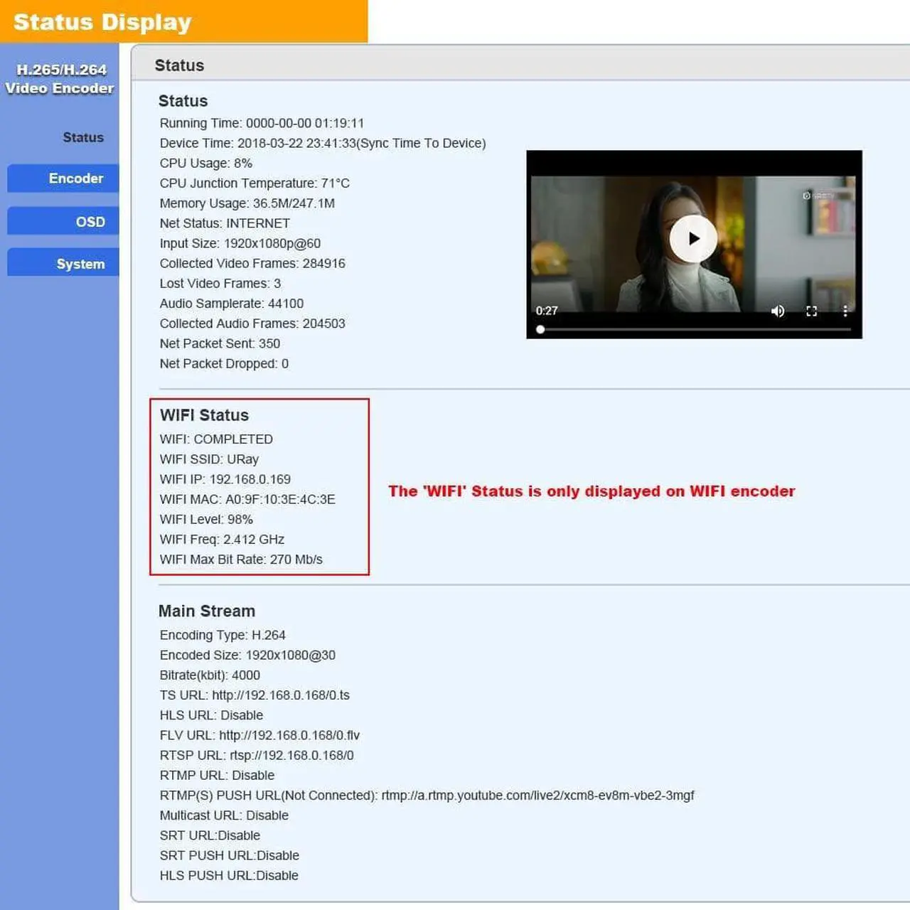 Alt view image 5 of 7 - URayCoder HEVC H.265 H.264 HDMI Video Encoder Live Streaming Broadcast RTMP RTMPS Encoder WiFi H.265 H.264 HD Video IPTV Encoder for HDMI to SRT RTSP RTMP RTMPS HLS Multicast HTTP ONVIF