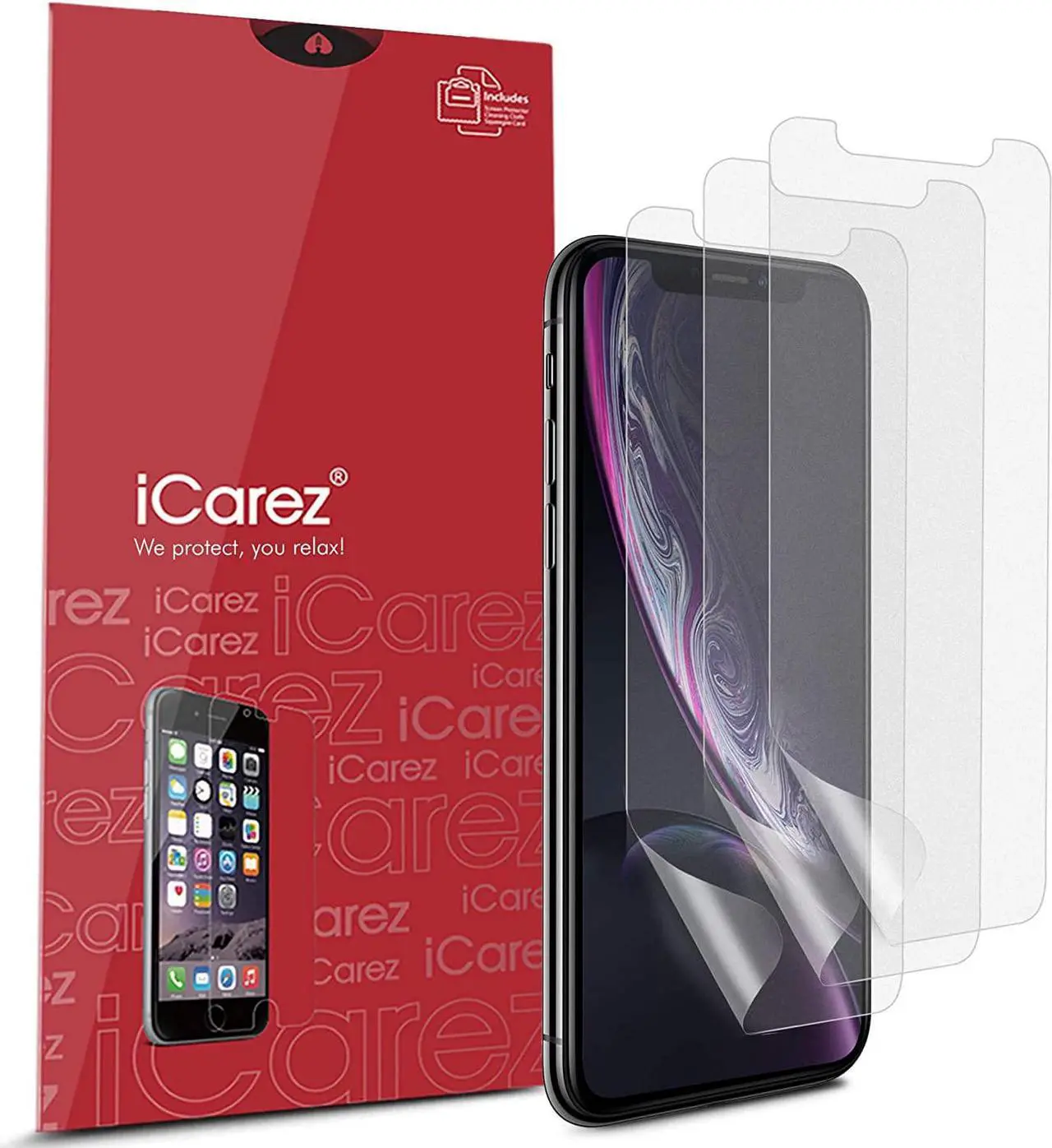 Main image of iCarez Matte Screen Protector for iPhone 11 iPhone XR 6.1-Inches, 3-Pack Anti-glare