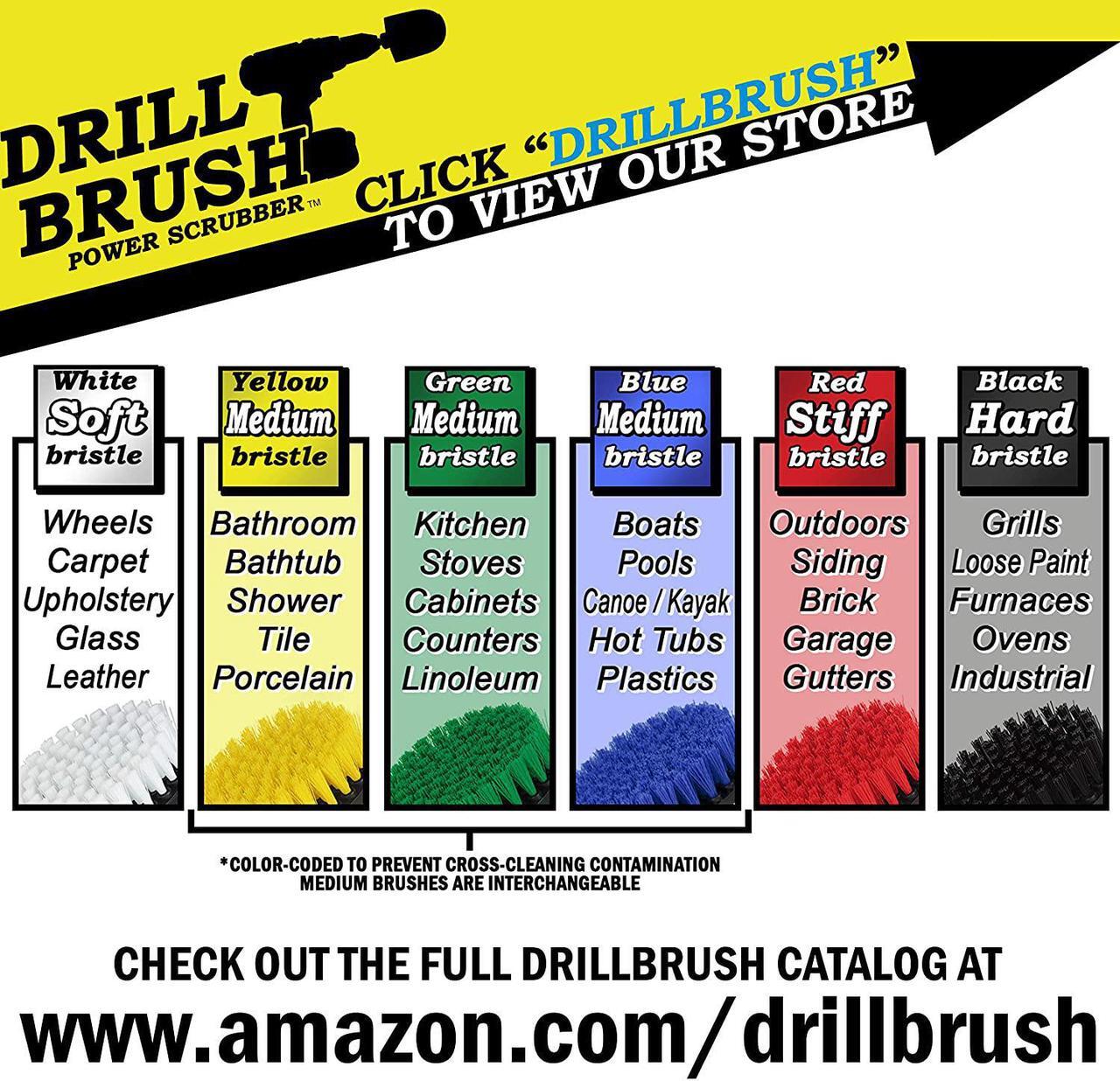 Alt view image 3 of 7 - Drill Brush Power Scrubber by Useful Products - Shower Brush - Shower Cleaner - Toilet Cleaner - Bathroom Cleaner - Toilet Brush - Tile Cleaner - Floor Cleaner - Bathroom Accessory Set - Clean Shower