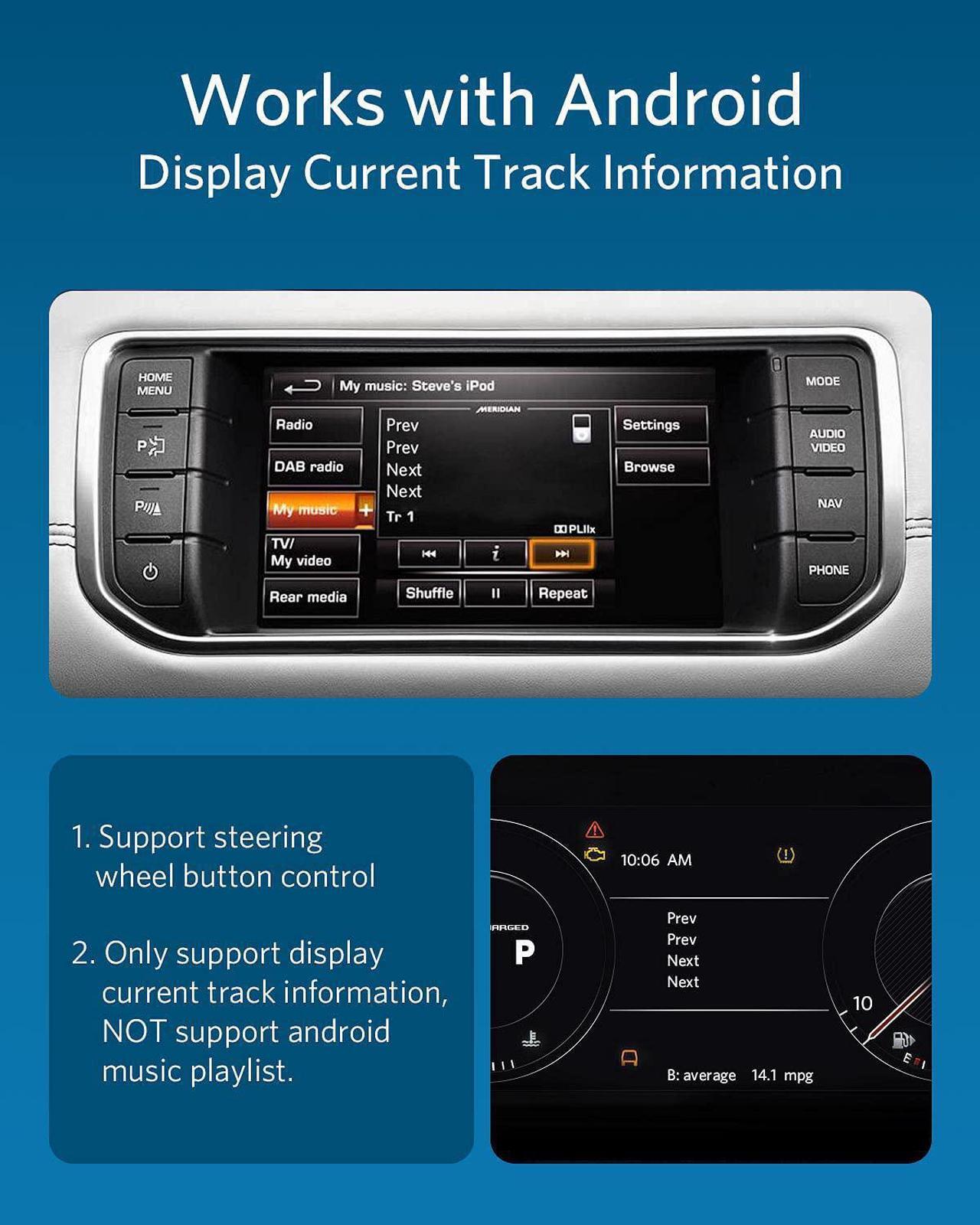 Alt view image 5 of 6 - Bluetooth 5.0 aptX-HD Adapter for Land Rover, Range Rover, Jaguar iPod iPhone Music Interface