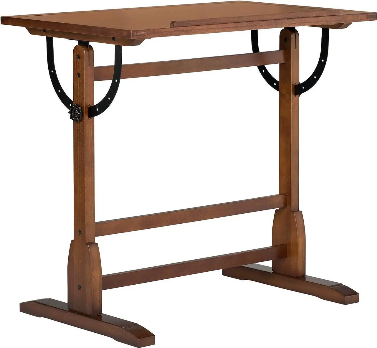 Alt view image 6 of 7 - SD Studio Designs Vintage Rustic Oak Top Adjustable Drafting Craft Drawing Hobby Table Writing Studio Desk, 36''W x 24''D