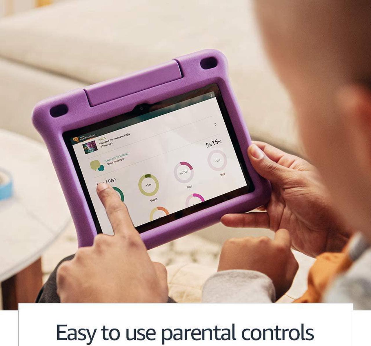 Alt view image 17 of 18 - Amazon Fire HD 8 Kids Edition Tablet 8" HD display 32 GB Blue, Pink, Purple