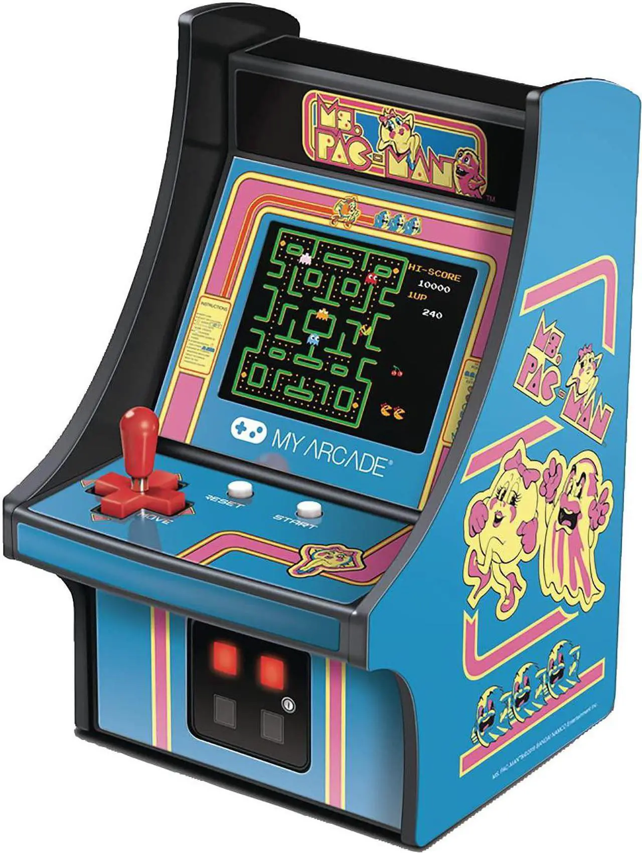 Alt view image 13 of 18 - My Arcade Ms. Pac-Man Micro Player 6" Collectable Portable Handheld Video Game